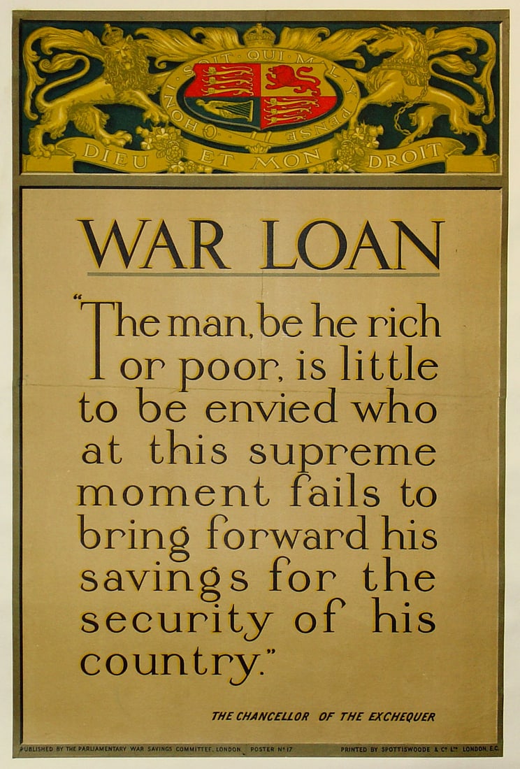 The Chancellor of the Exchequer.: Poster - #17. The Parliamentary Recruiting Committee, London. On linen.