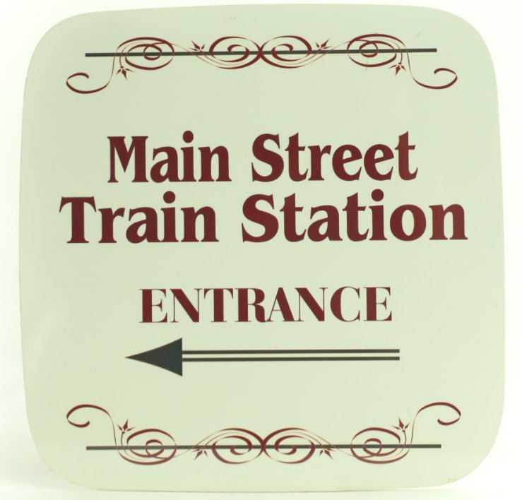 Disneyland Main Street Train Station Entrance Sign (1 of 1)