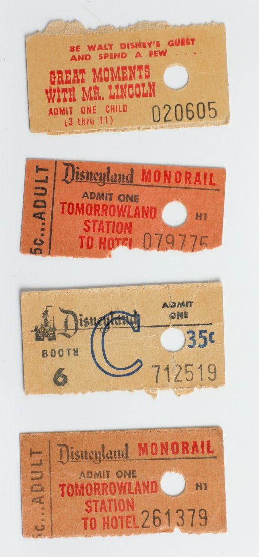 Vintage Disneyland Ticket Stubs 1950's-1961 (1 of 2)