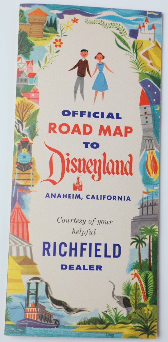 Official Road Map to Disneyland Richfield Guide 1956 (1 of 4)