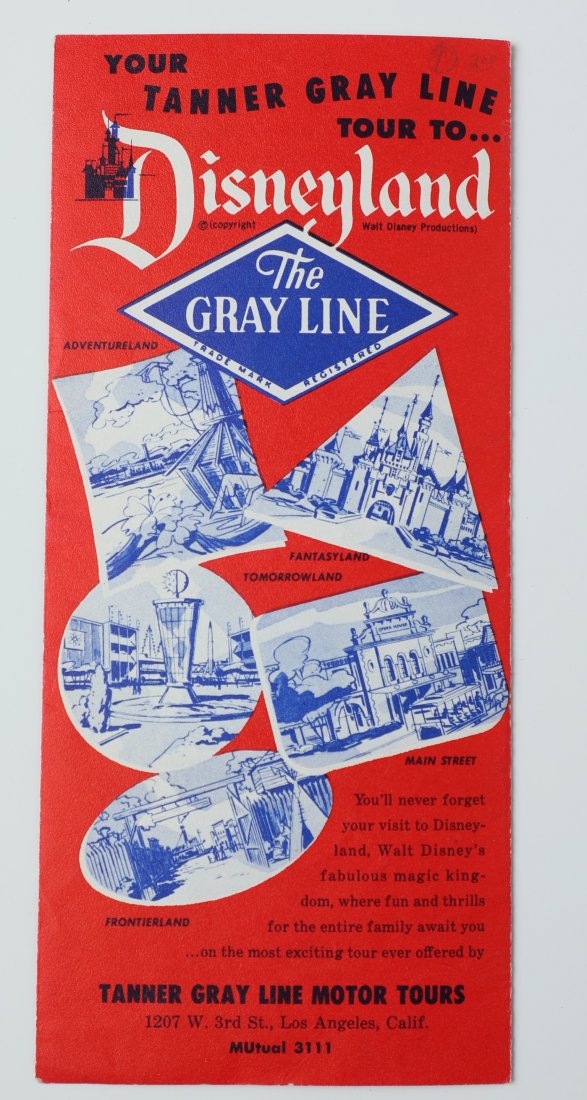 1955 Disneyland Tanner Gray Line Brochure Rare (1 of 3)