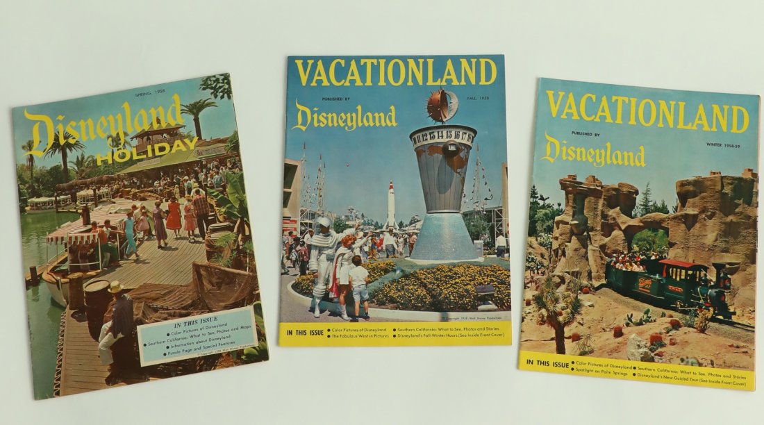 1958 lot of 3 Vintage Disneyland Magazines (1 of 2)