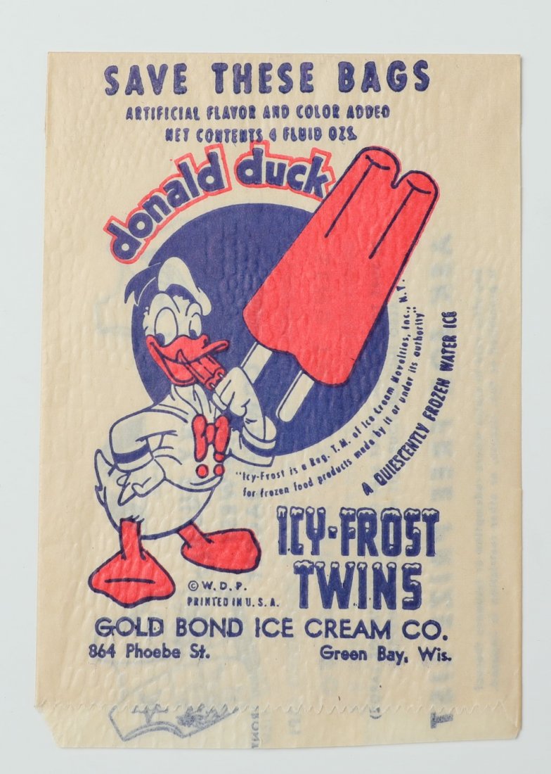 1950's Donald Duck Icy-Frost Wrapper Rare (1 of 2)