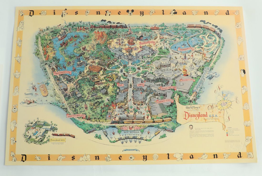 Disneyland 45th Anniversary Park Map signed Sam McKim (1 of 4)