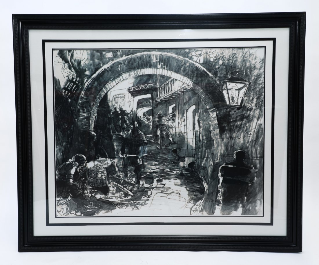 Rare Herb Ryman Concept Art Pirates of the Caribbean: This is a larger than life Concept Art for Pirates of the Caribbean by Herb Ryman. This art hung at the Disneyland Hotel and is considered a one of a kind piece, As only one hung in Disneyland Hotel C