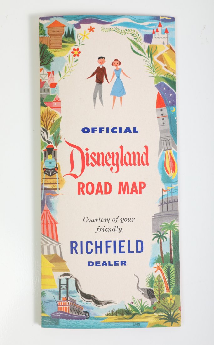 Disneyland 1955 Richfield Road Map Guide (1 of 1)
