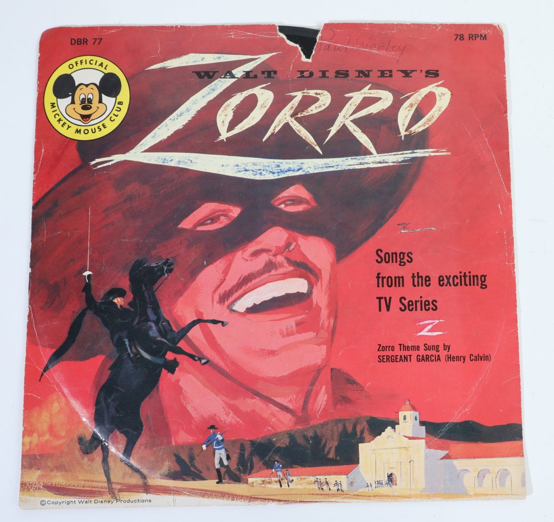 Walt Disney's Zorro TV Series Songs Album: (Disney, c. 1960's). Walt Disney's "Zorro, Songs from the Exciting TV Series" music album. Released three years after the premiere of the TV series and two years after the release of the first film. T