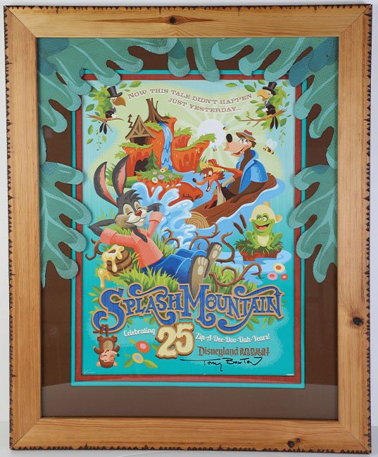 Disneyland Splash Mountain Leaves & Poster Signed (1 of 4)