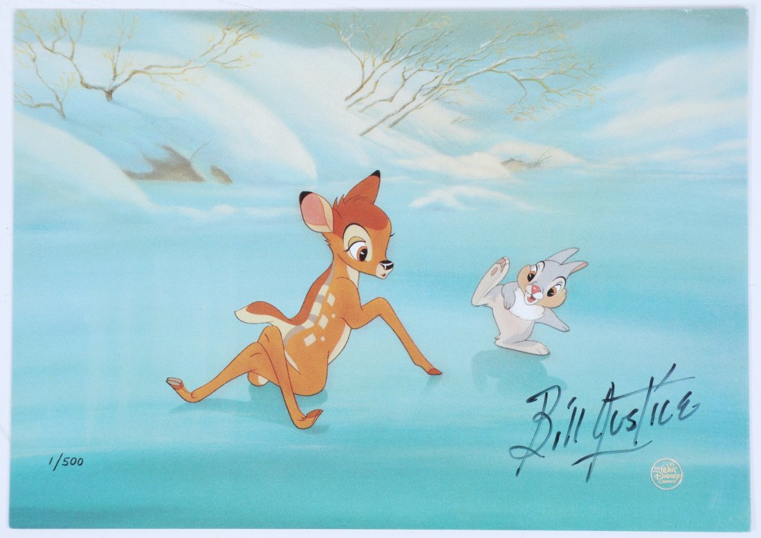 Disney Bambi Promotional Card Signed by Bill Justice (1 of 2)