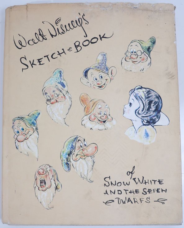 Walt Disney's Sketchbook of Snow White and the 7 Dwarfs: (Disney, c. 1993). "Walt Disney's Sketchbook of Snow White and the Seven Dwarfs" book. The book is in fair condition with normal wear from age and handling. Item comes with a Grand Circle Tour Auction