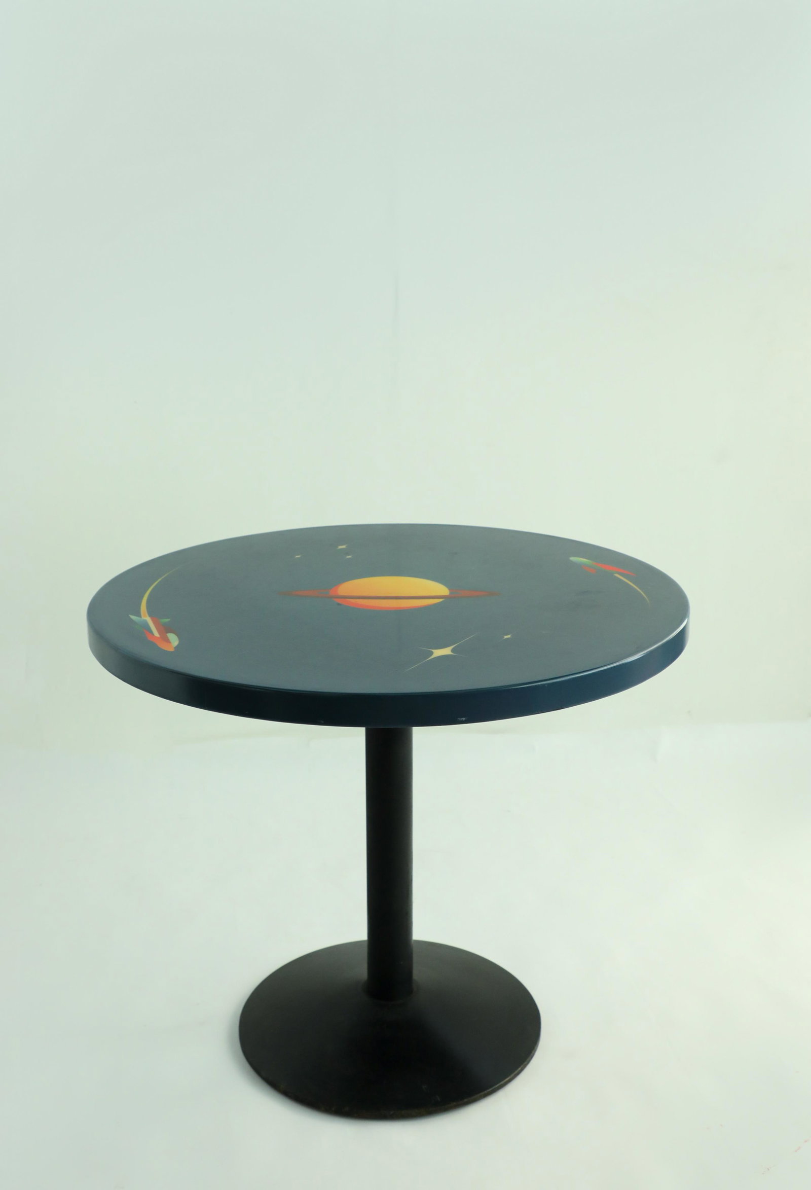Disneyland Alien Pizza Planet Restaurant Table: (Disneyland, c. 1990's-2000's). A park used prop table from Disneyland's Alien Pizza Planet in Tomorrowland. The restaurant originally called "Redd Rockett's Pizza Port" opened on May 22, 1998, replac