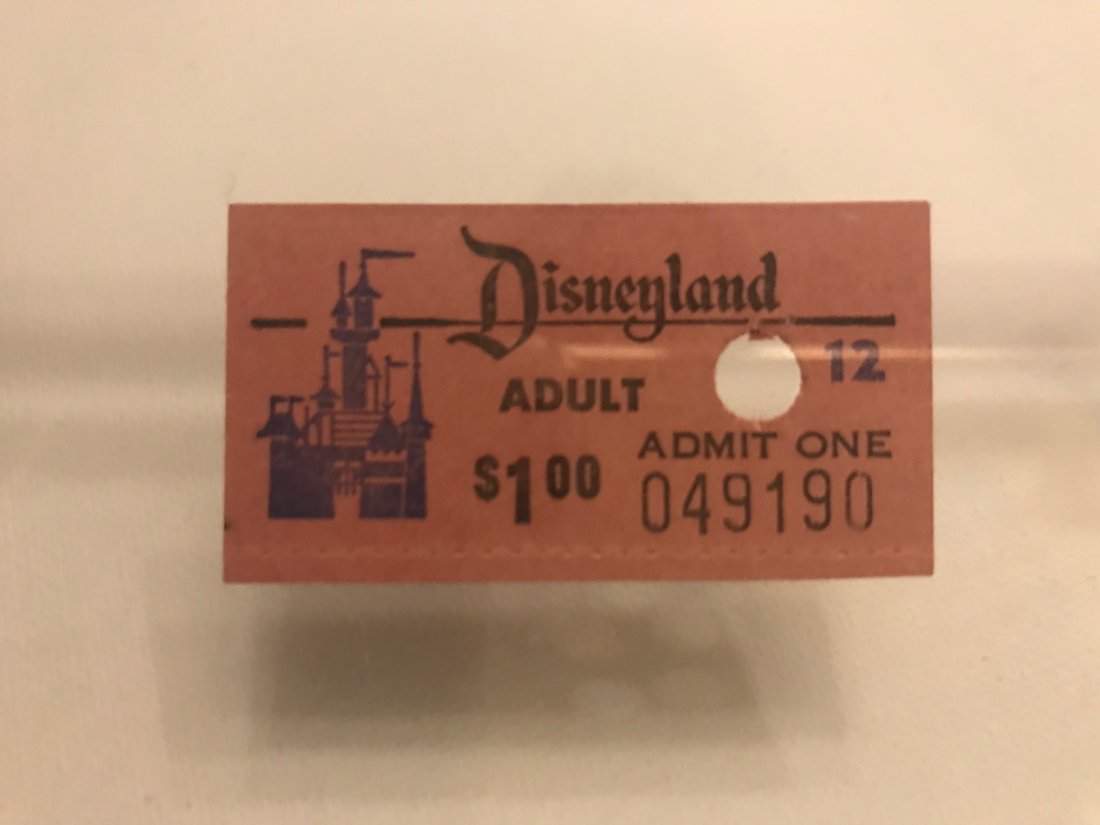 Disneyland 1955 Unused $1 Booth Admission Ticket (1 of 2)