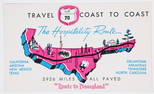 Disneyland Route 70 "Travel Coast to Coast" Unused