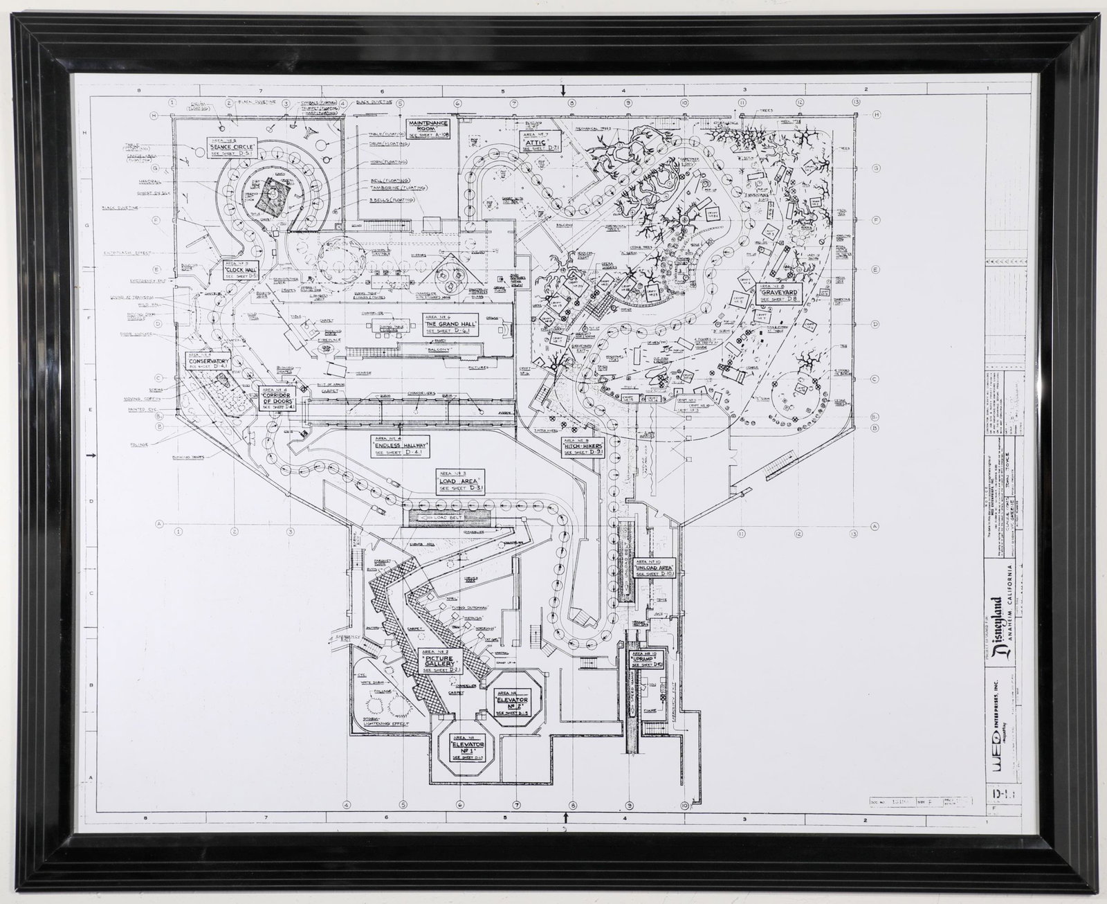 Disneyland Haunted Mansion WED Blueprints (1 of 3)