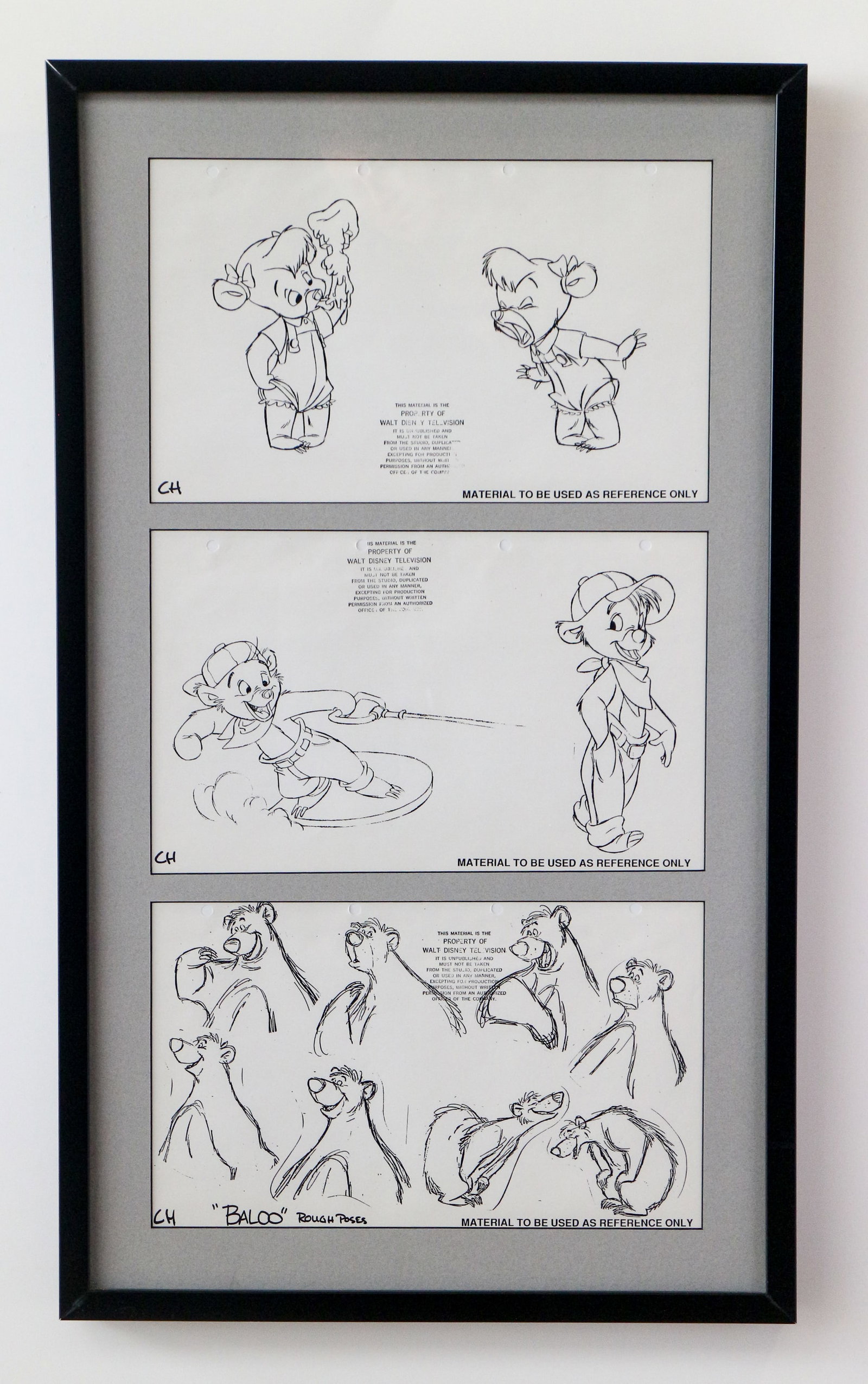 Disney Archives TaleSpin References Sheets Baloo Kit and Molly set 1 (1 of 6)