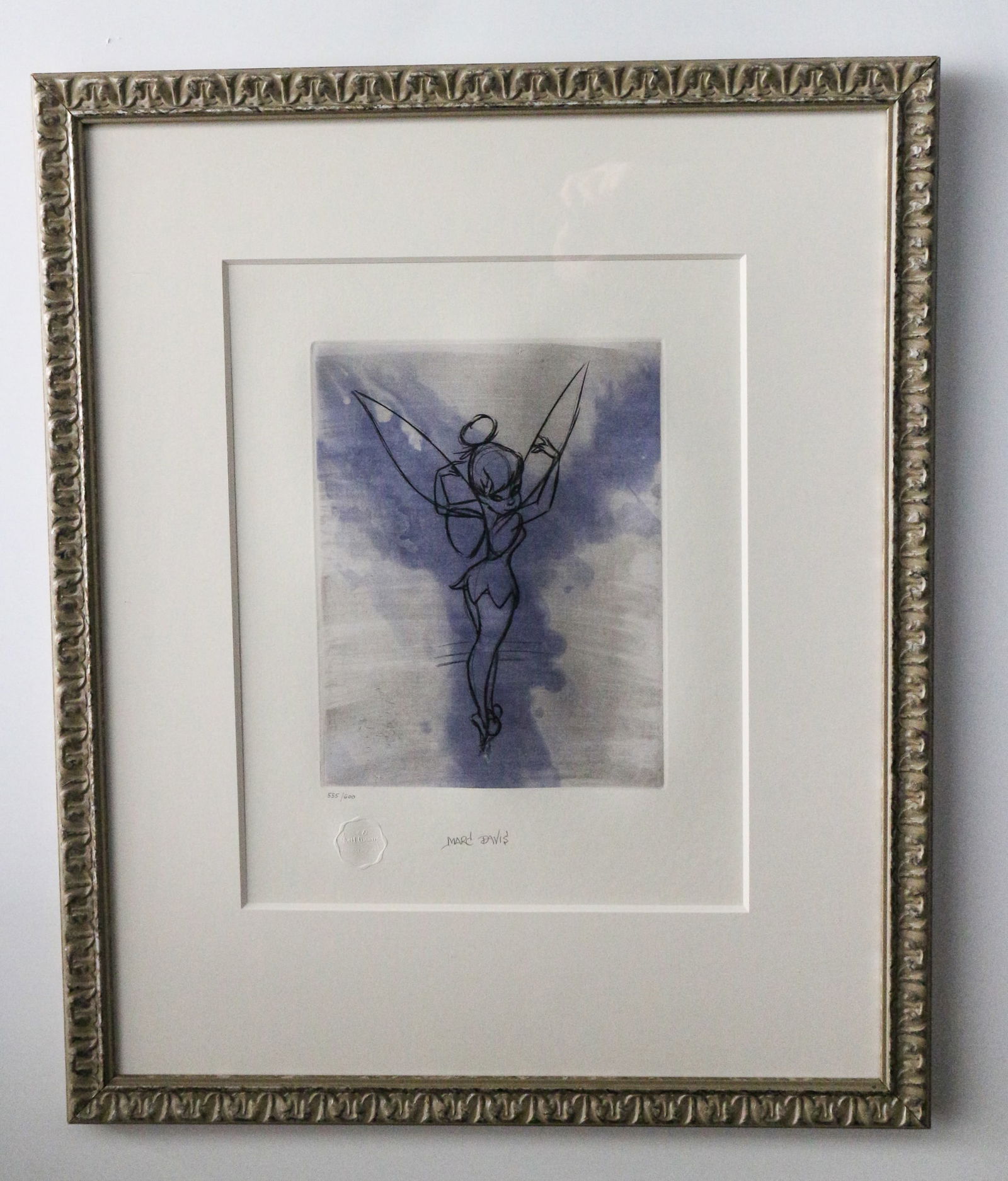 Marc Davis Limited Edition "Tinker Bell Aquatint" Etching limited to 600 (1 of 9)