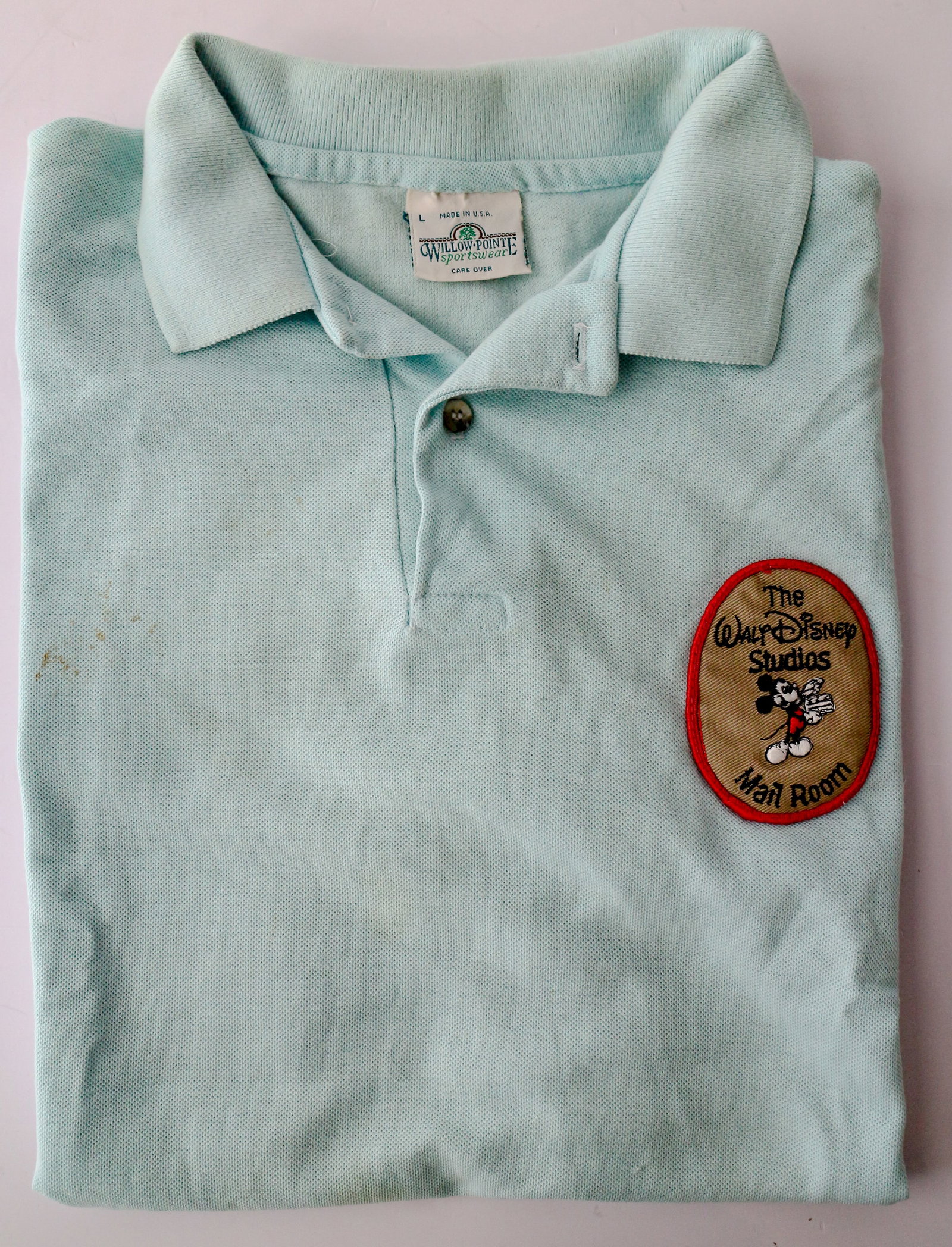 Rare Walt Disney Studios Mail Room Uniform Polo Shirt with Original Patch (1 of 8)