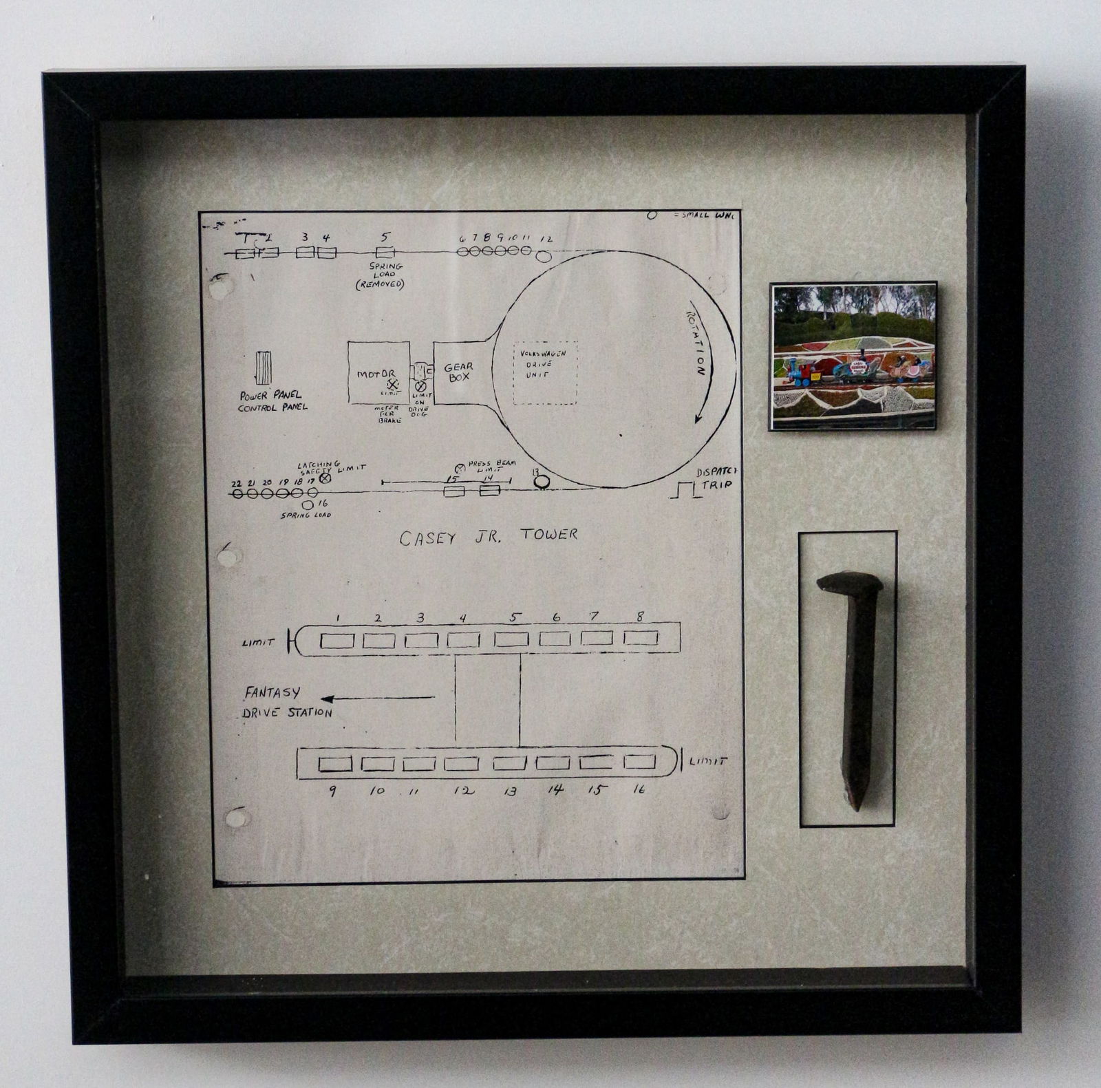 Disneyland Casey Jr. Maintenance Work Sheet & Railroad Spike (1 of 5)