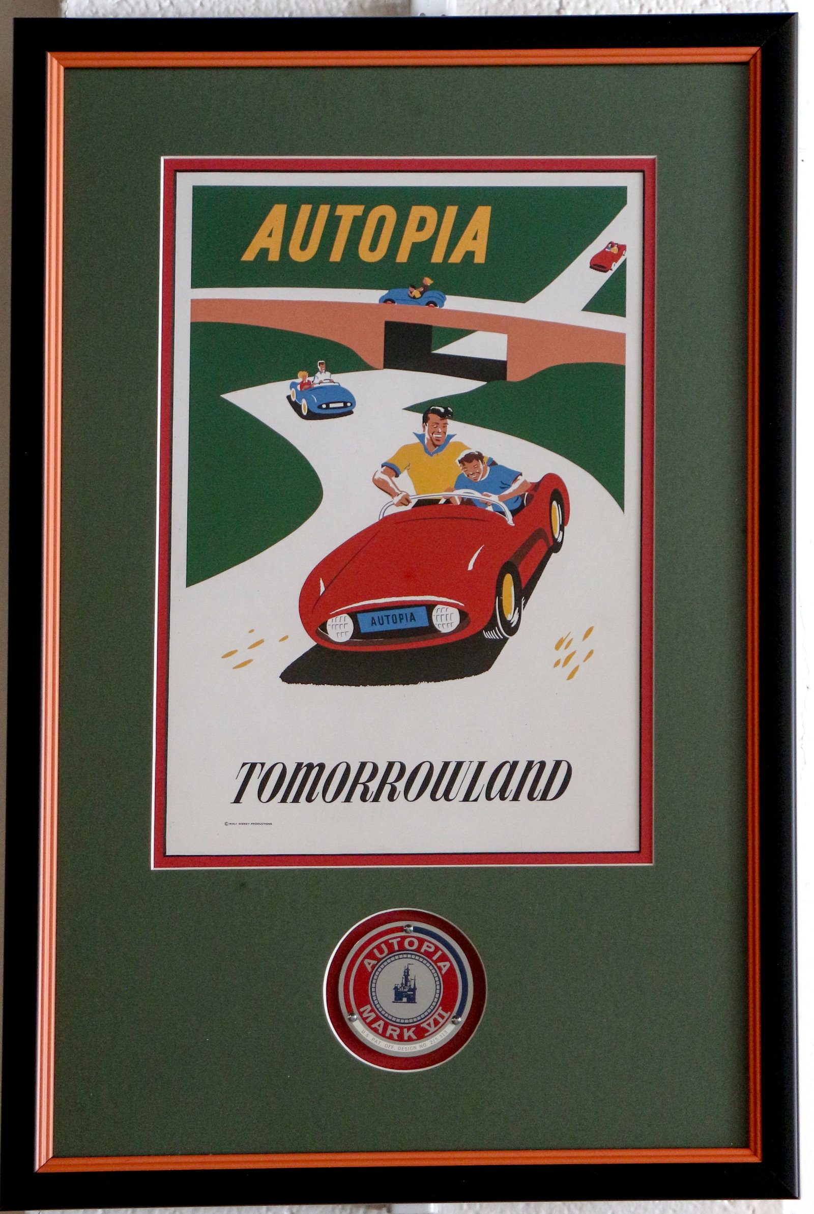 Disneyland Mark VII Autopia Car Badge Display (1 of 4)