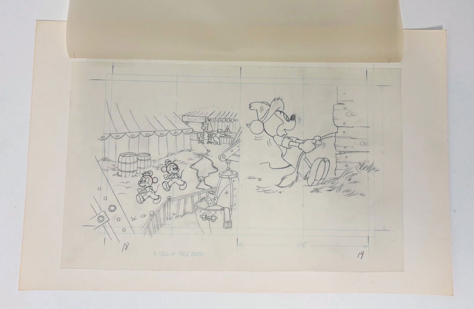Whitman Tell-a-Tale Book Original Mickey Mouse and Nephews Book Line Art. (1 of 1)