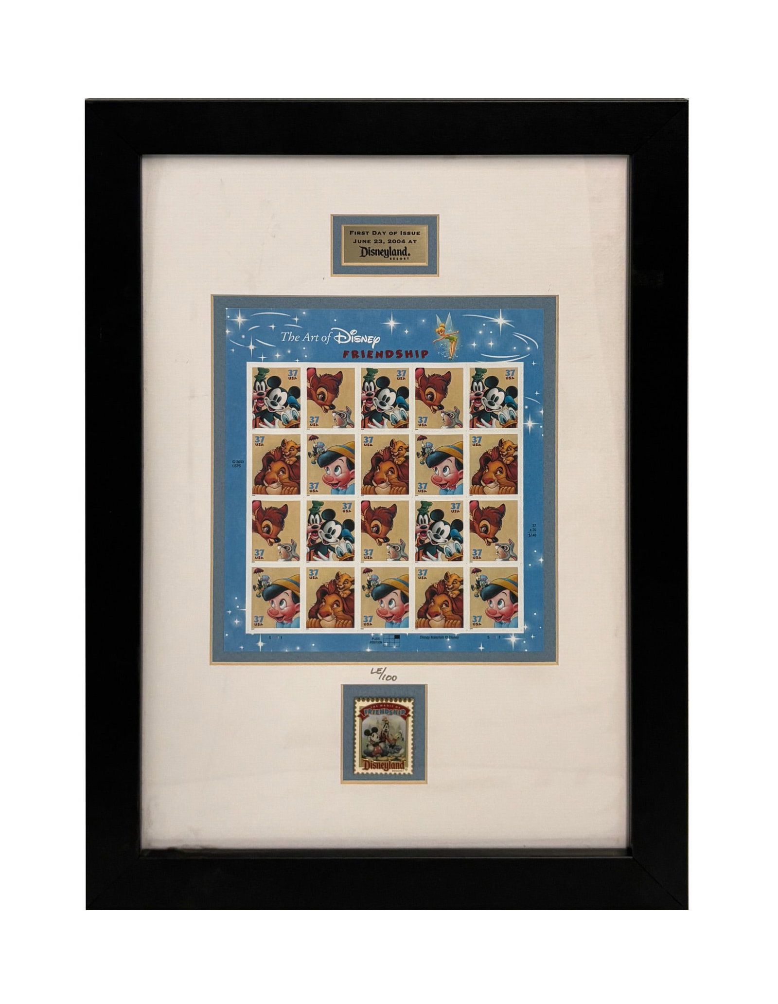 The Art of Disney "Friendship" First Day of Issue Stamps and Pin Set. (1 of 2)