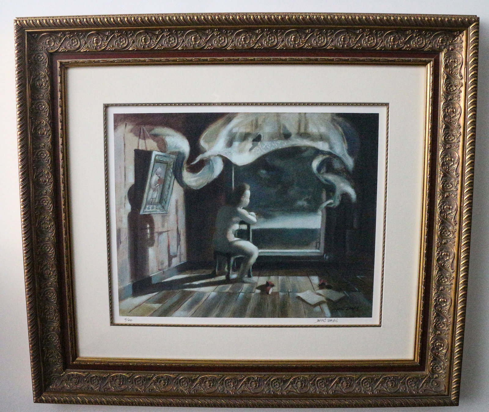 Marc Davis Woman Sitting Signed Fine Art Print #4/40. (1 of 4)