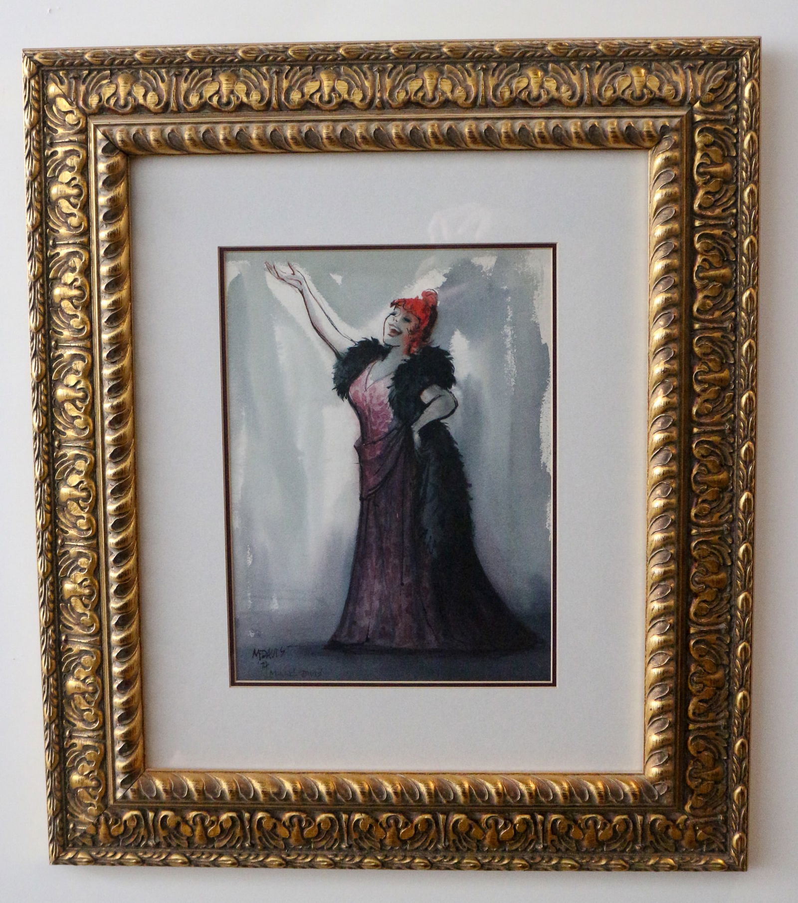 Marc Davis Woman Singing Signed Fine Art Print. (1 of 2)