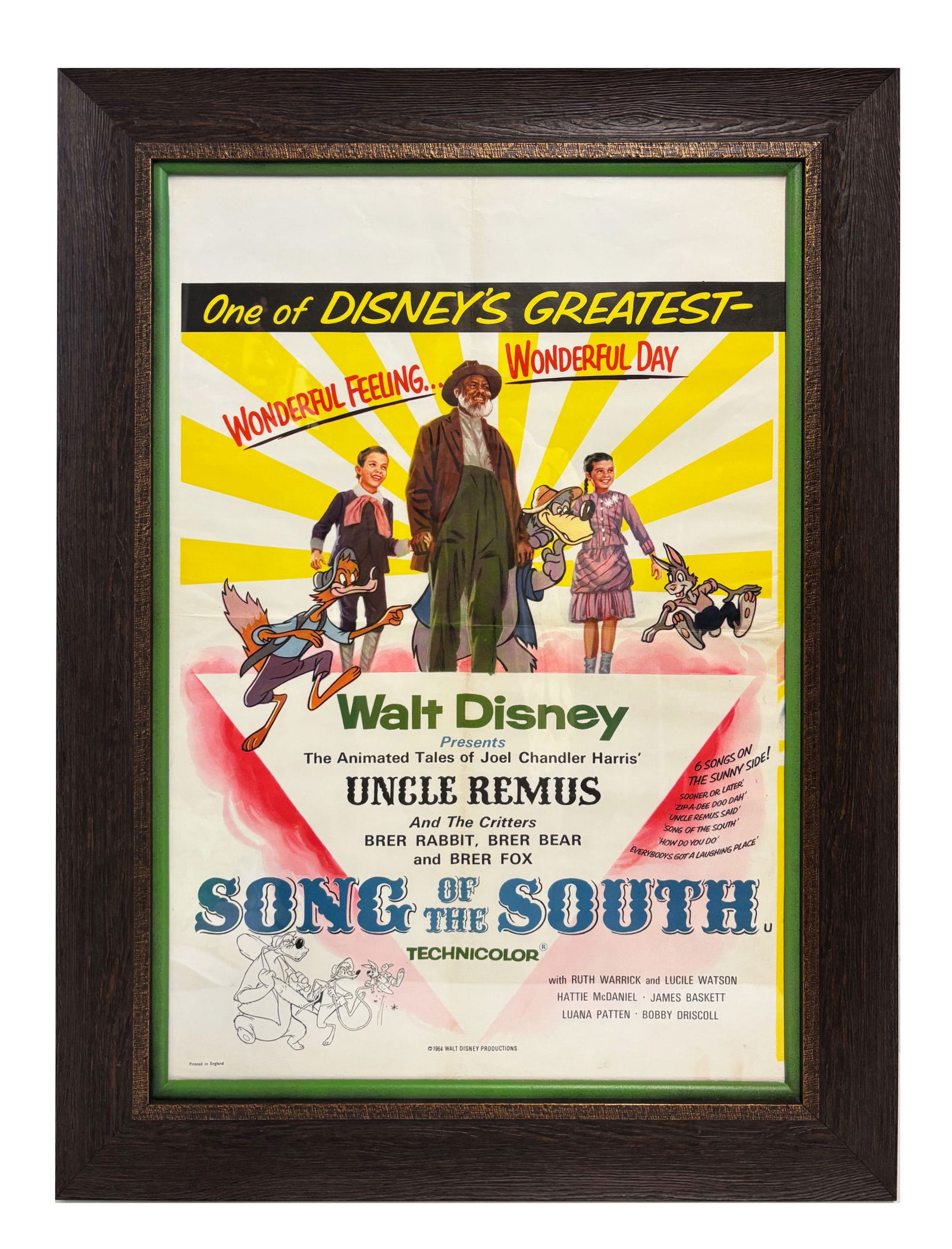 Song of the South 1964 Movie Poster. (1 of 1)