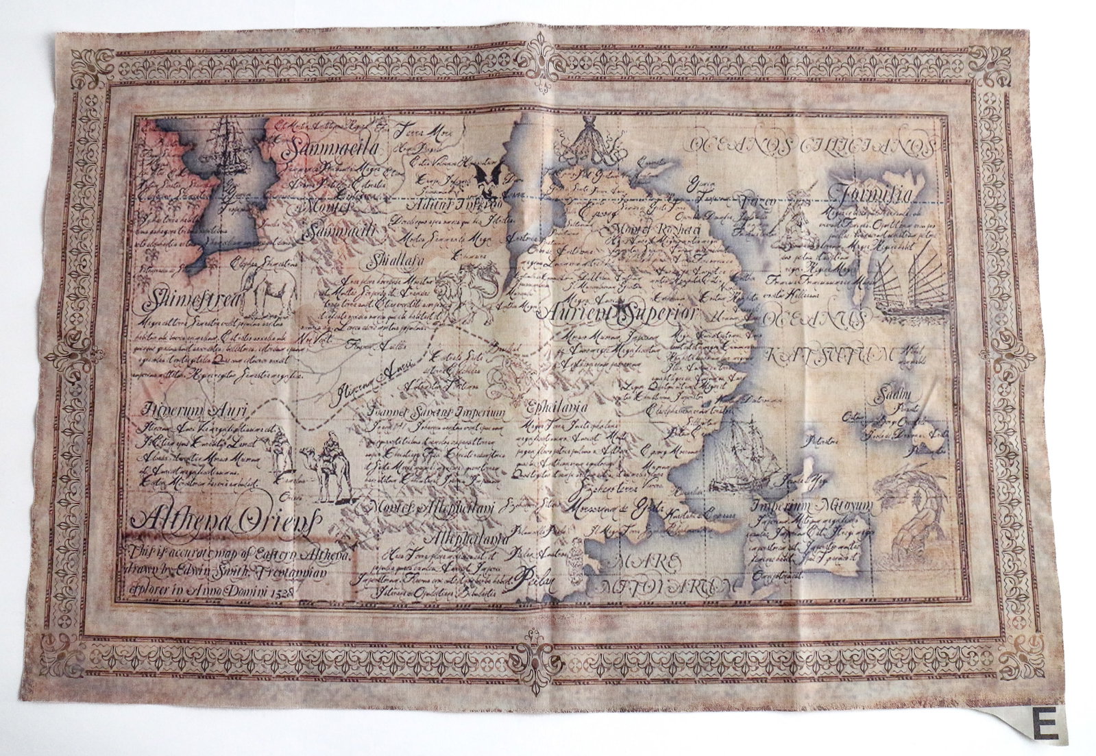 Pirates of the Caribbean Map Prop.: (Disneyland, c. 2000s) This is an exceptional map created by Disneyland artists from the Captain's Quarters scene of Pirates of the Caribbean. The Captain's Quarters scene has long been one of the mos