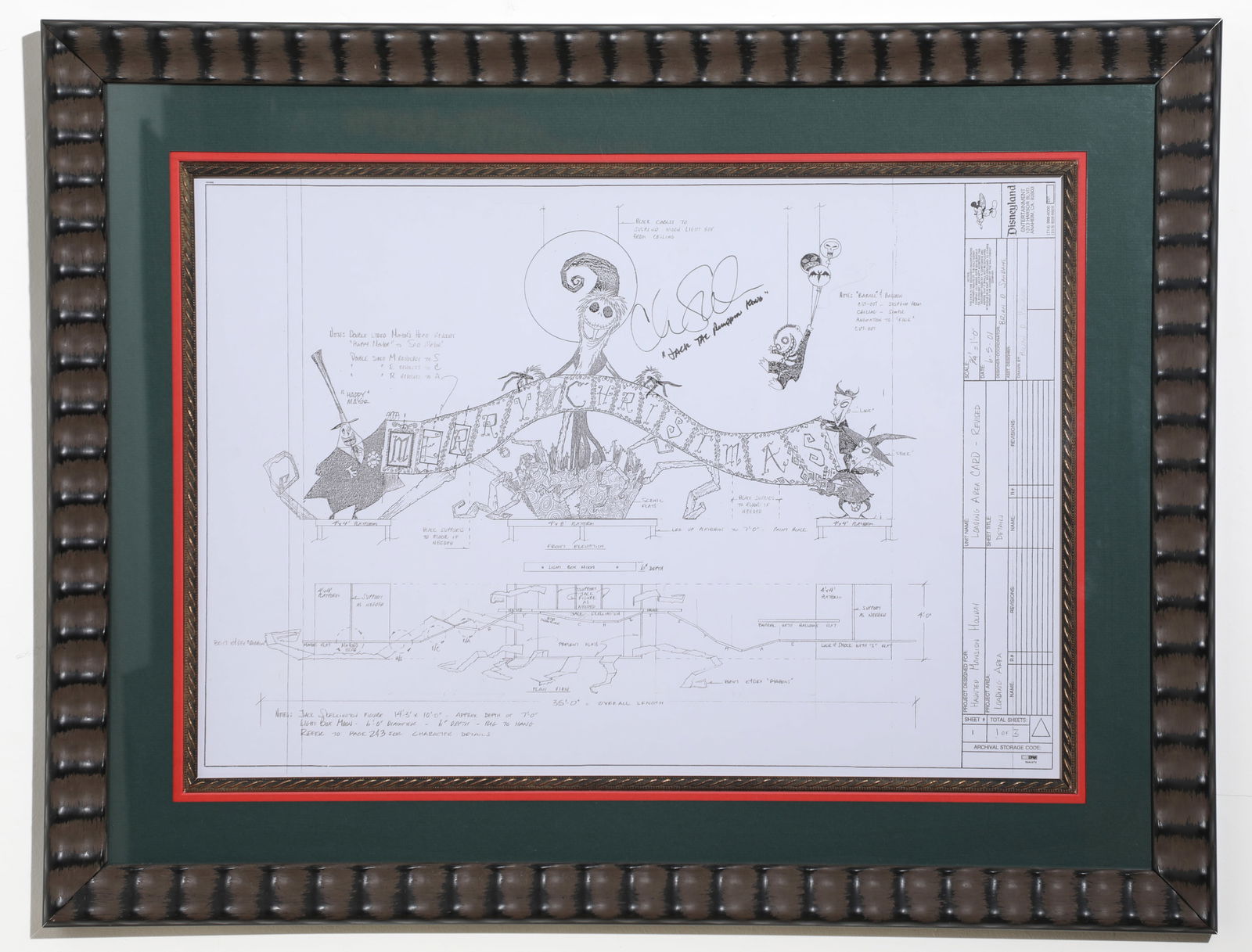 Haunted Mansion Holiday Pre-Opening Loading Area Jack Skellington Blueprint. (1 of 5)
