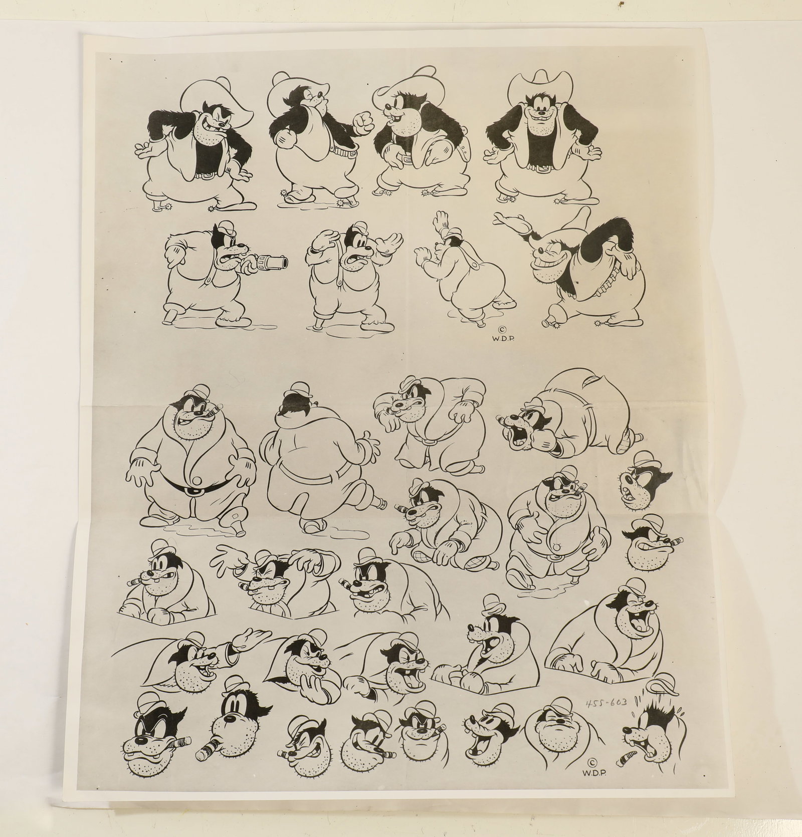 Pete Vintage Studio Photostat Model Sheet. (1 of 2)