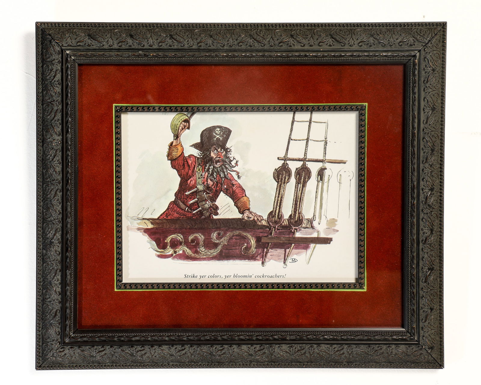 Marc Davis Personally-Owned and Signed Pirates of the Caribbean Pirate Captain Print. (1 of 2)