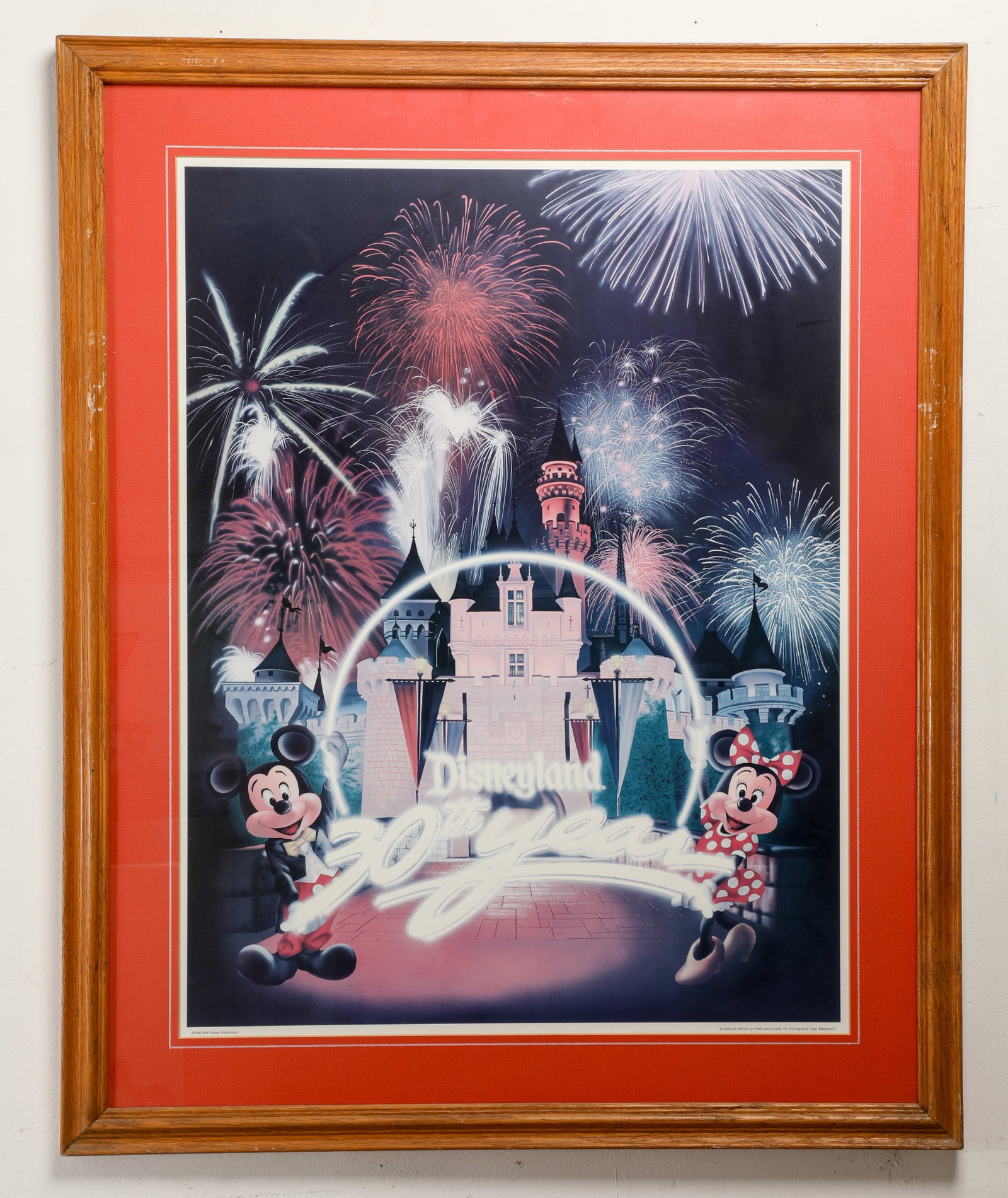 Charles Boyer Disneyland 30th Anniversary Cast Member Exclusive Print.: (Disneyland, 1985) This is a very rare print by Disney Legend Charles Boyer that was created exclusively for Disneyland Cast Members in honor of the Park's 30th anniversary. Depicting Mickey and Minni