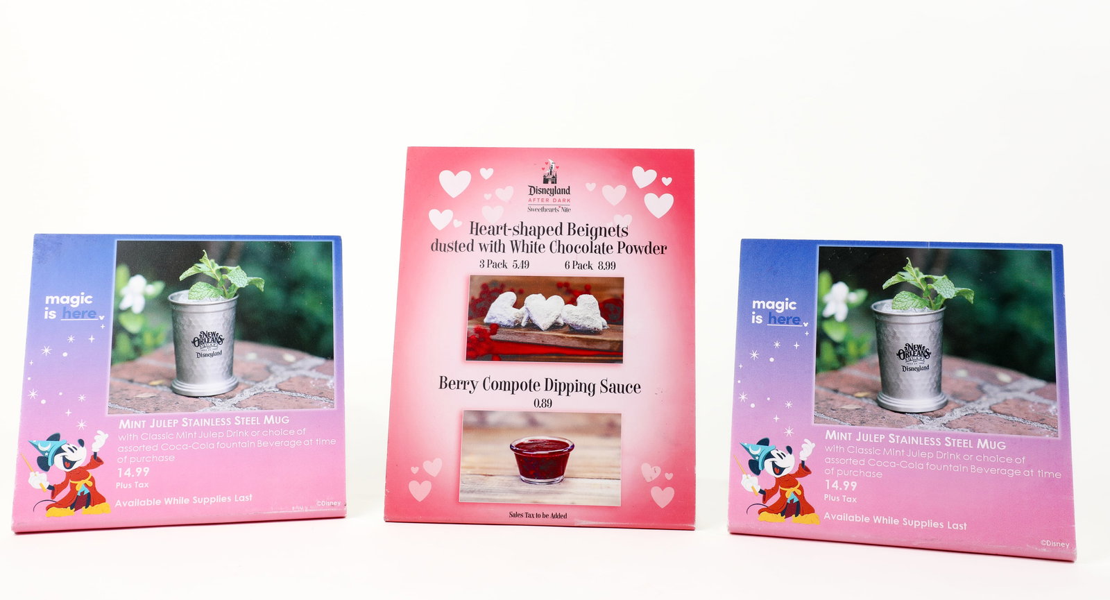 Set of 3 Disney Food and Drink Counter Display Signs. (1 of 4)