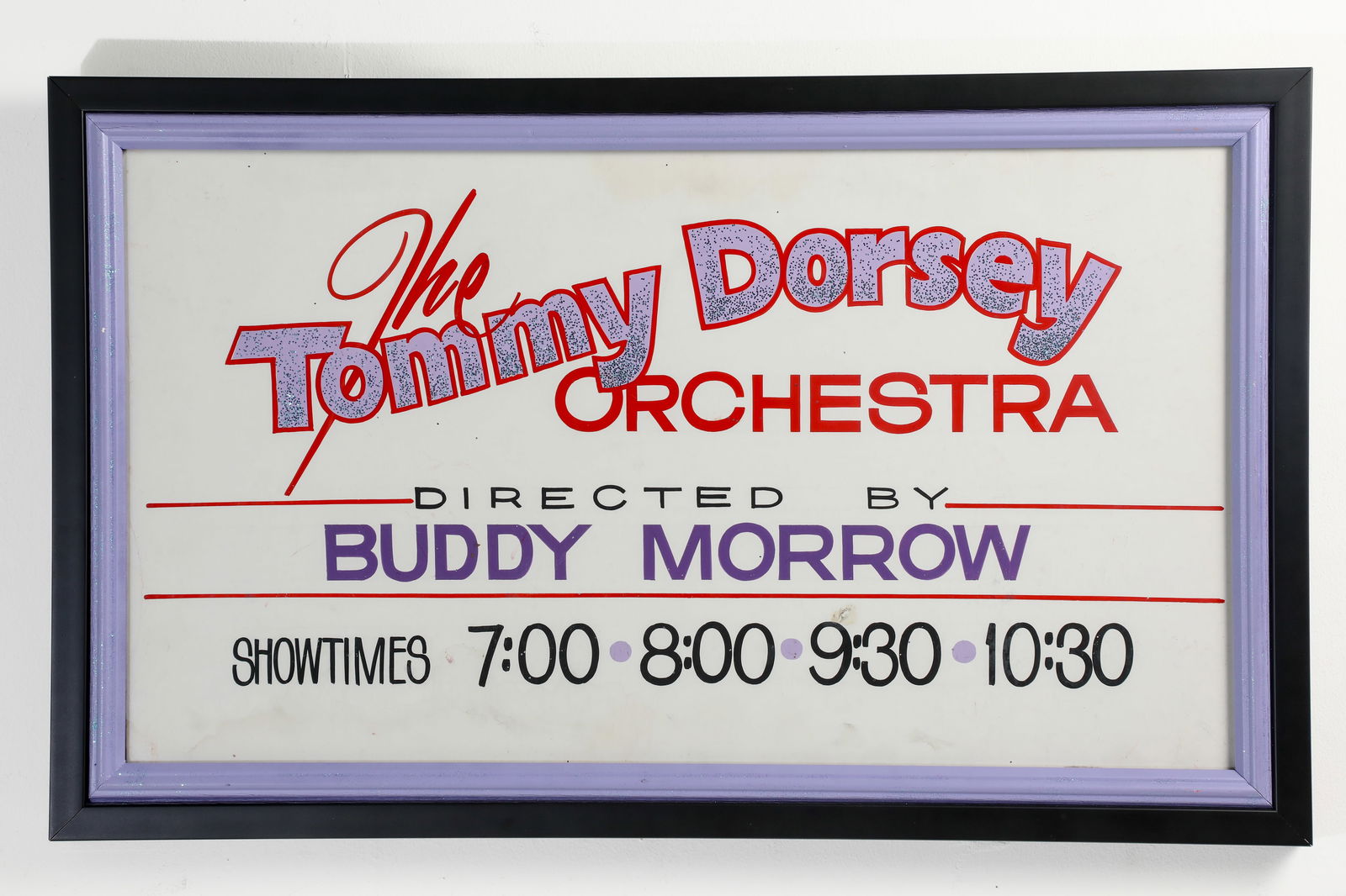 Tommy Dorsey Orchestra Sign from Carnation Plaza Gardens. (1 of 3)
