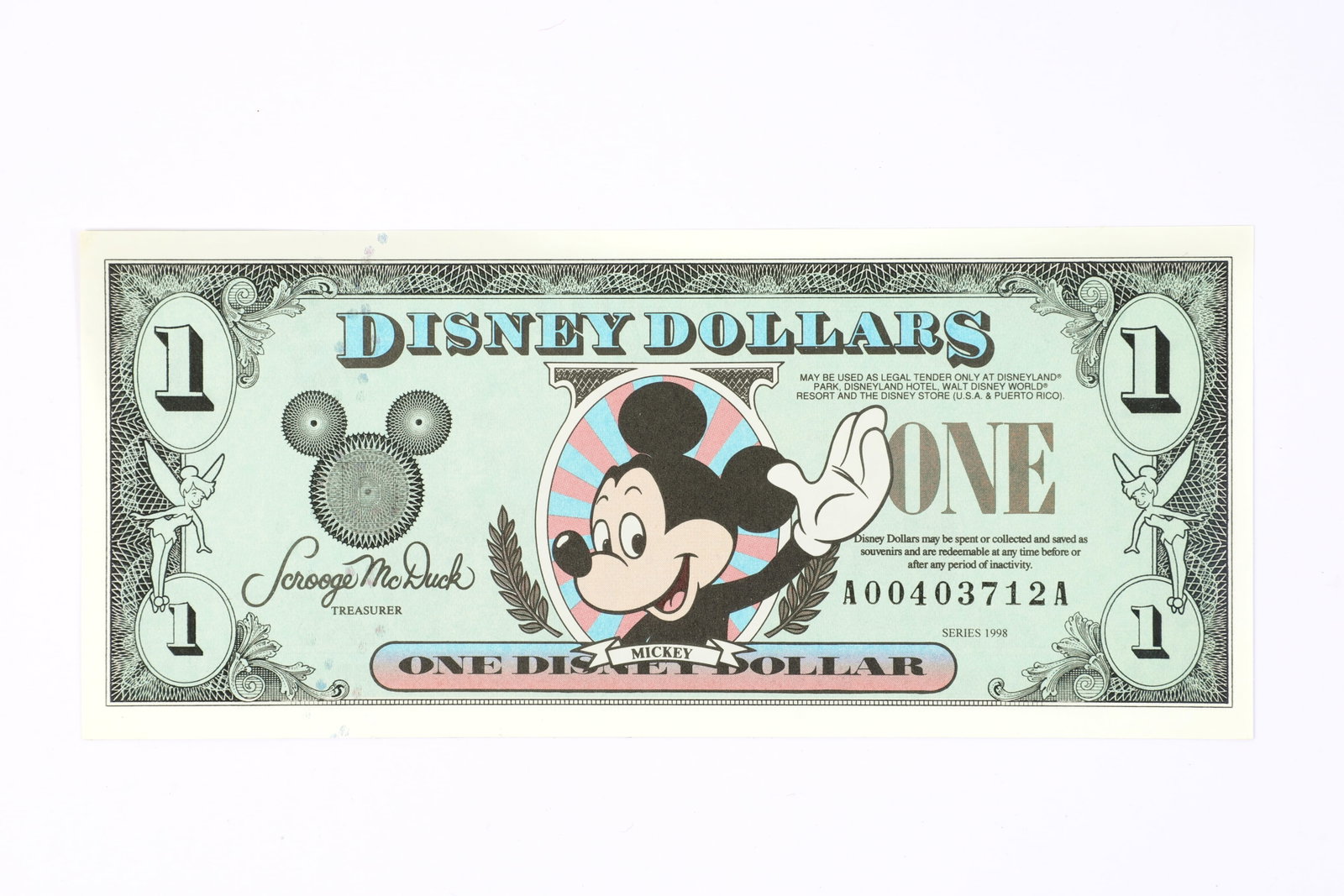 Disneyland - Mickey Mouse $1 Disney Dollar (1987) (1 of 4)