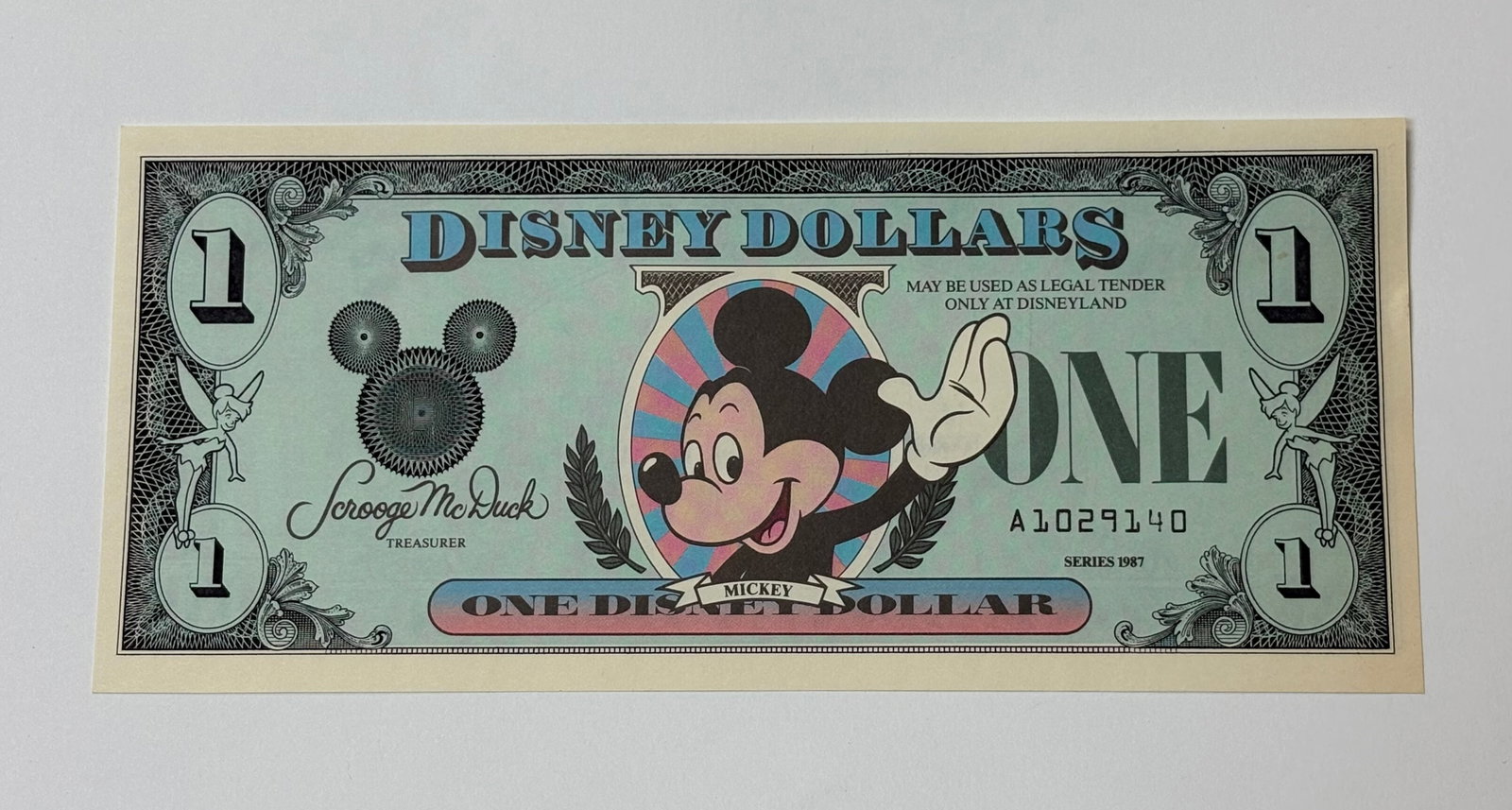Disneyland - Mickey Mouse $1 Inaugural Disney Dollar (1987) (1 of 8)
