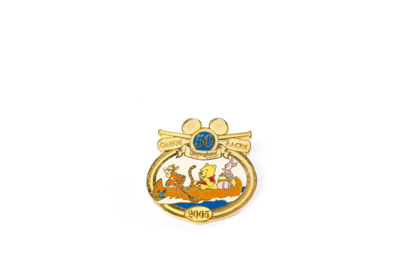 Disneyland Cast Exclusive Canoe Races LE 1000 Pin (Disney, 2005).: This very rare, Cast Exclusive Pin commemorates, the 50th-year edition of the Disneyland Canoe Races! In 1963, the Disneyland tradition began as a healthy team-building competition presented on the 5/