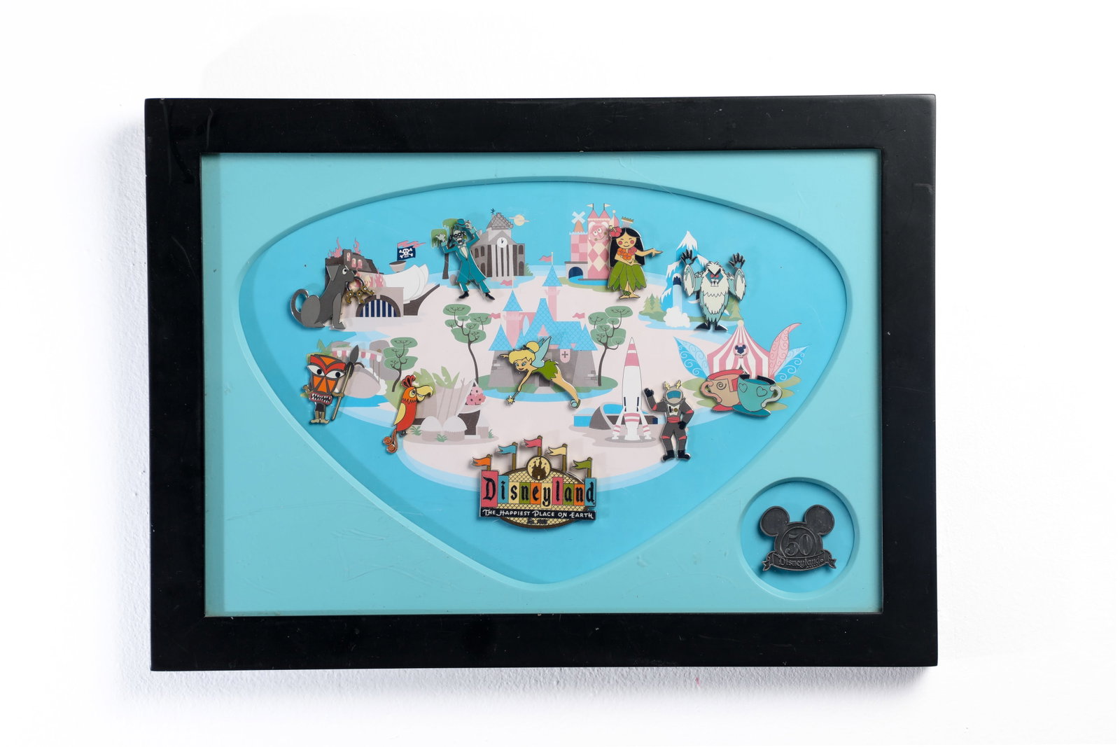 Disneyland Resort 50th Anniversary Retro Shag Map & (11) PIN SET (Disney, 2005). (1 of 5)