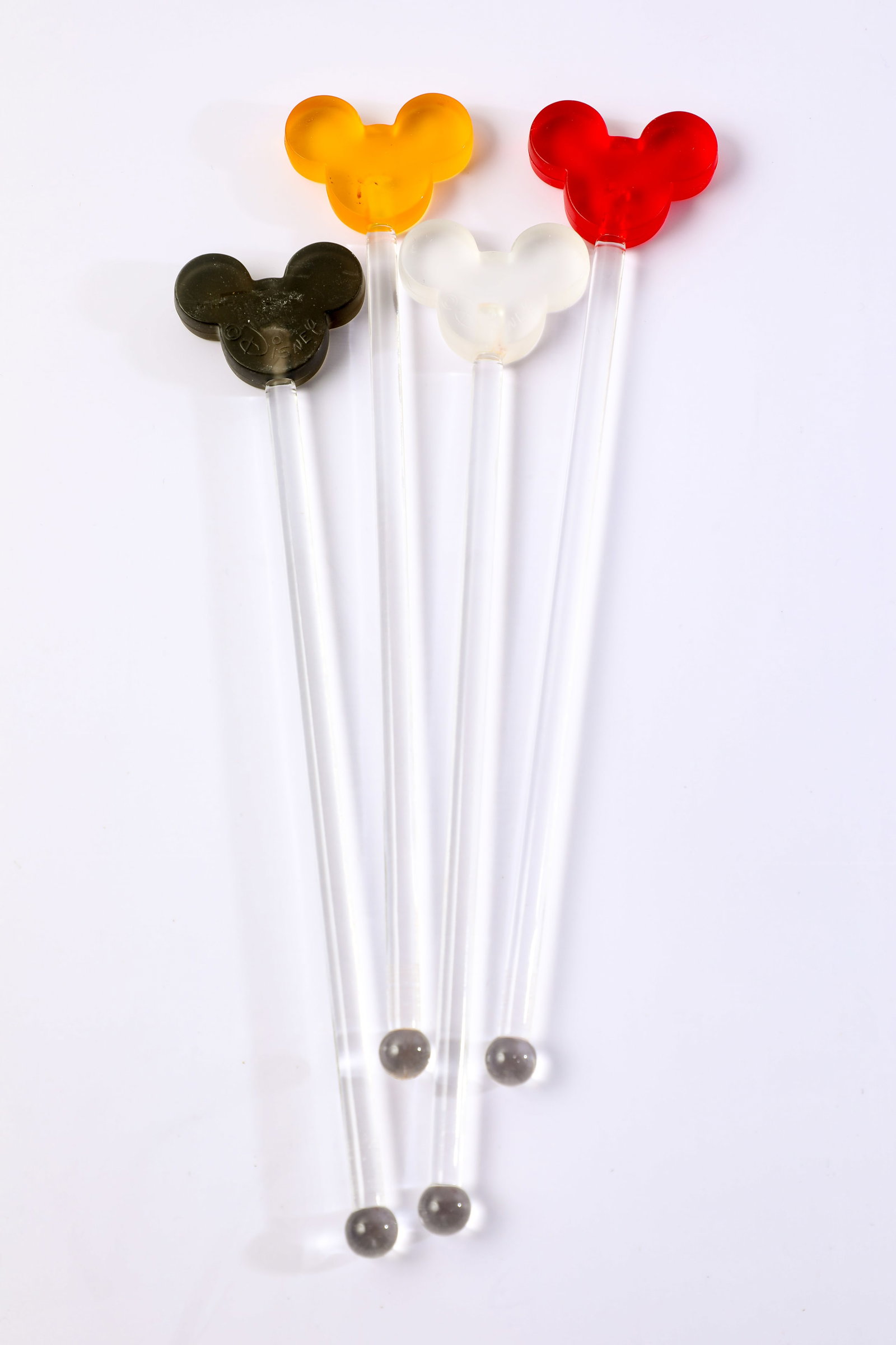 Set of (4) Disney Mickey Mouse Icon Cocktail Drink Stirrers (c. 2000s).: Make a little magic with this set of (4) Mickey Mouse Icon Drink Stirrers! Measuring approximately 7.5” long, each high-quality bar accessory is in great condition and ready to bring a little ma