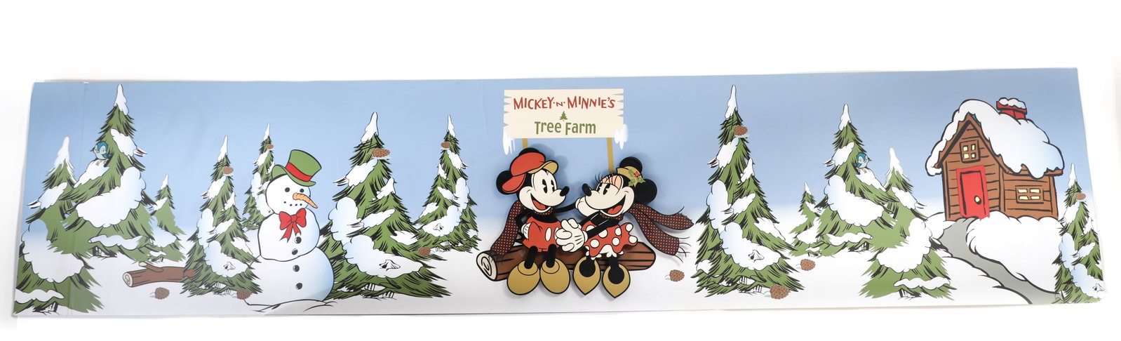 Disneyland - Mickey & Minnie’s Tree Farm Winter Season Store Display Panel #1 (2009): The lovable duo stars in “Mickey & Minnie’s Tree Farm”, a store display panel that promoted a Christmas-themed, seasonal collection that was previously available for purchase at Disneyland! 