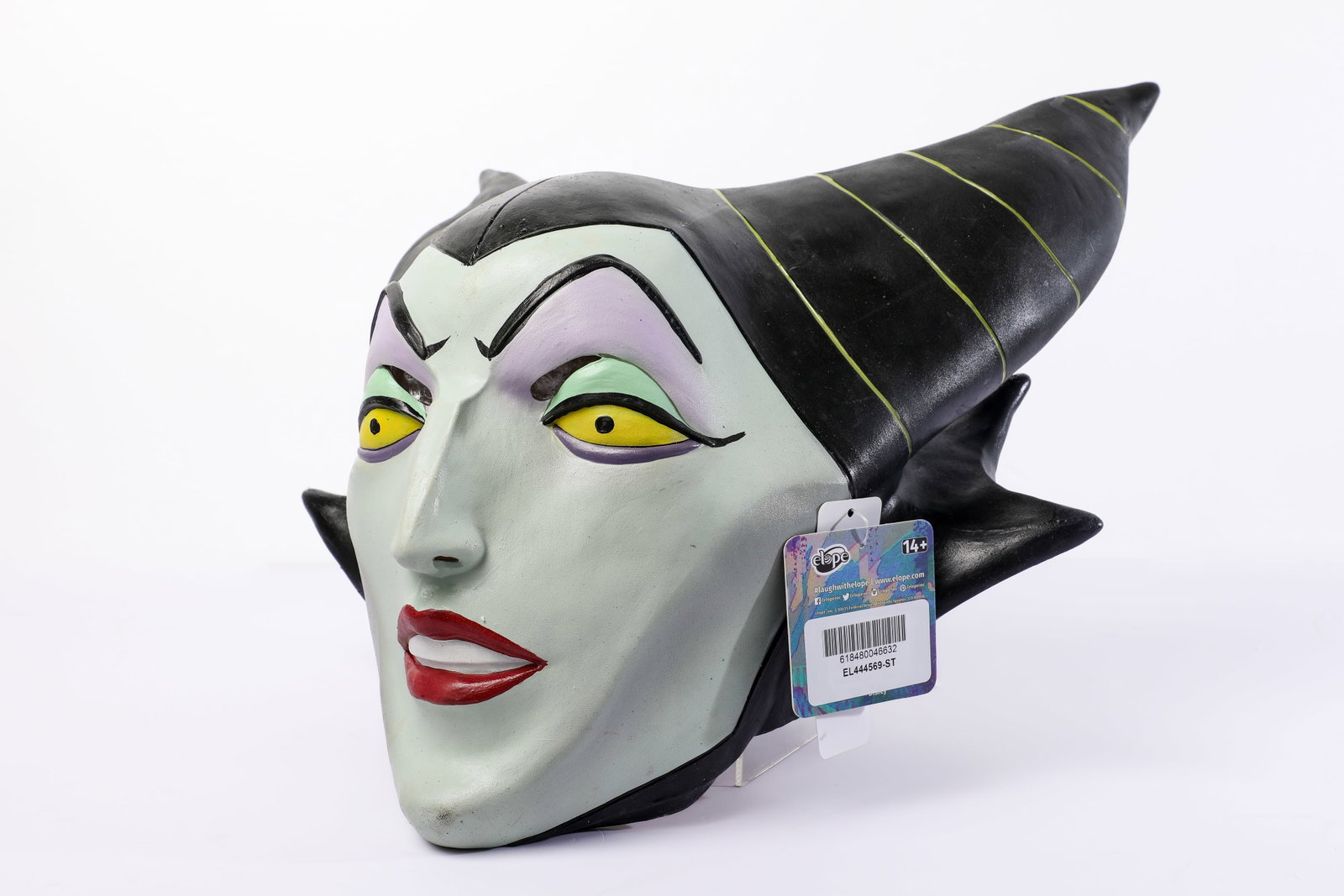 Disney Villains Maleficent Mask by elope (2010s): This Halloween you could masquerade as the “quaint rabble”, or become “the mistress of all evil” with this sold-out Maleficent Latex Mask from Walt Disney’s Sleeping Beauty! Manufact