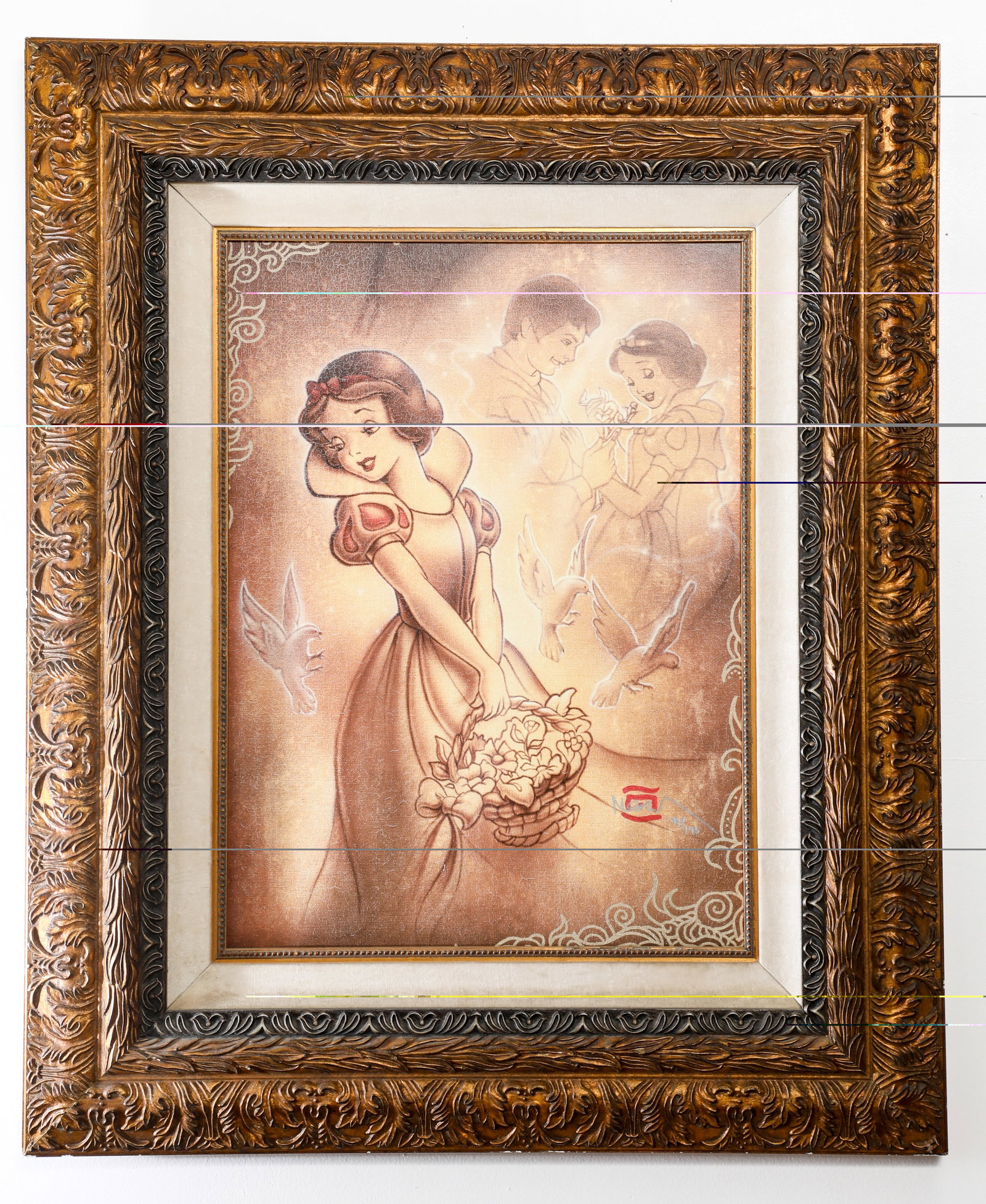 “Someday” Snow White Giclée Fine Art Print by Noah LE #99/195 (2013): “Someday, my prince will come.” The Princess Snow White fantasizes about finding true love with a charming Prince, in “Someday”, a limited edition, ultra giclee fine art print! Disney 