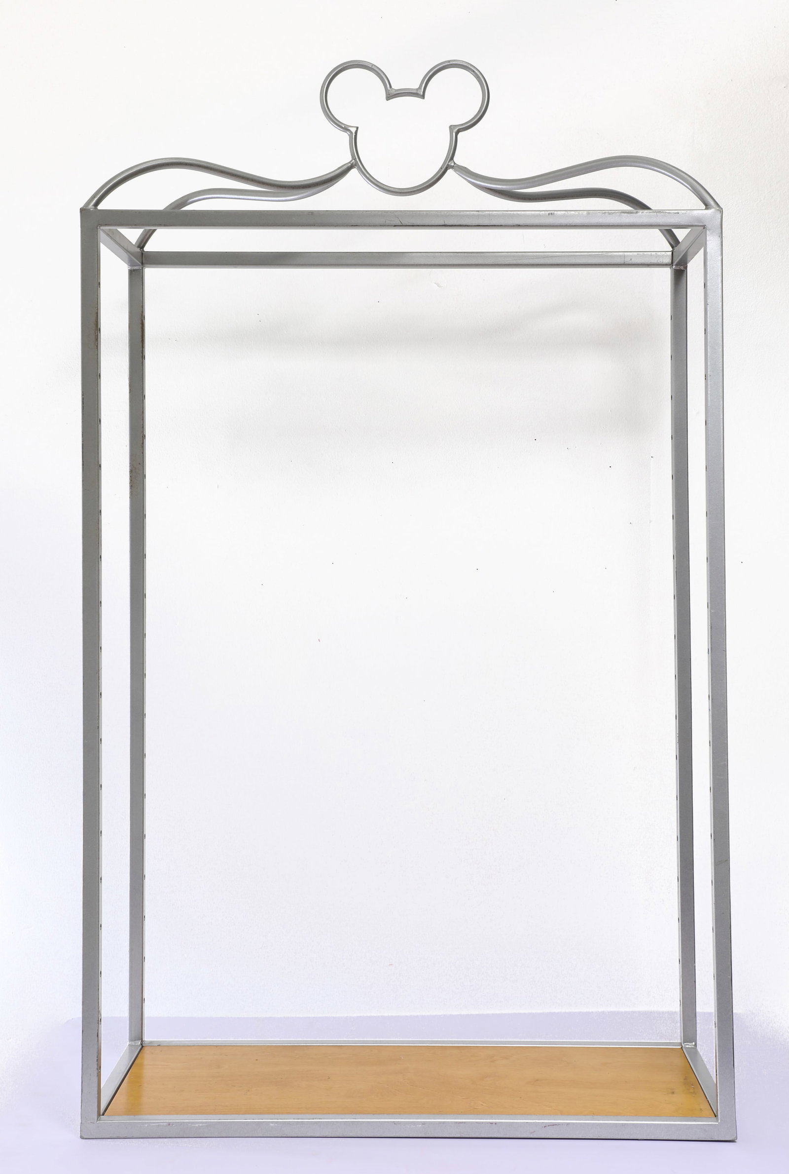 Disneyland -World of Disney Store Shelf Unit (2010s-2020s): Proving that “it all started with a mouse,” is this fabulous shelf unit from World of Disney at Disneyland Resort! The metal frame measures 47” high and 12” x 28”, and is cro