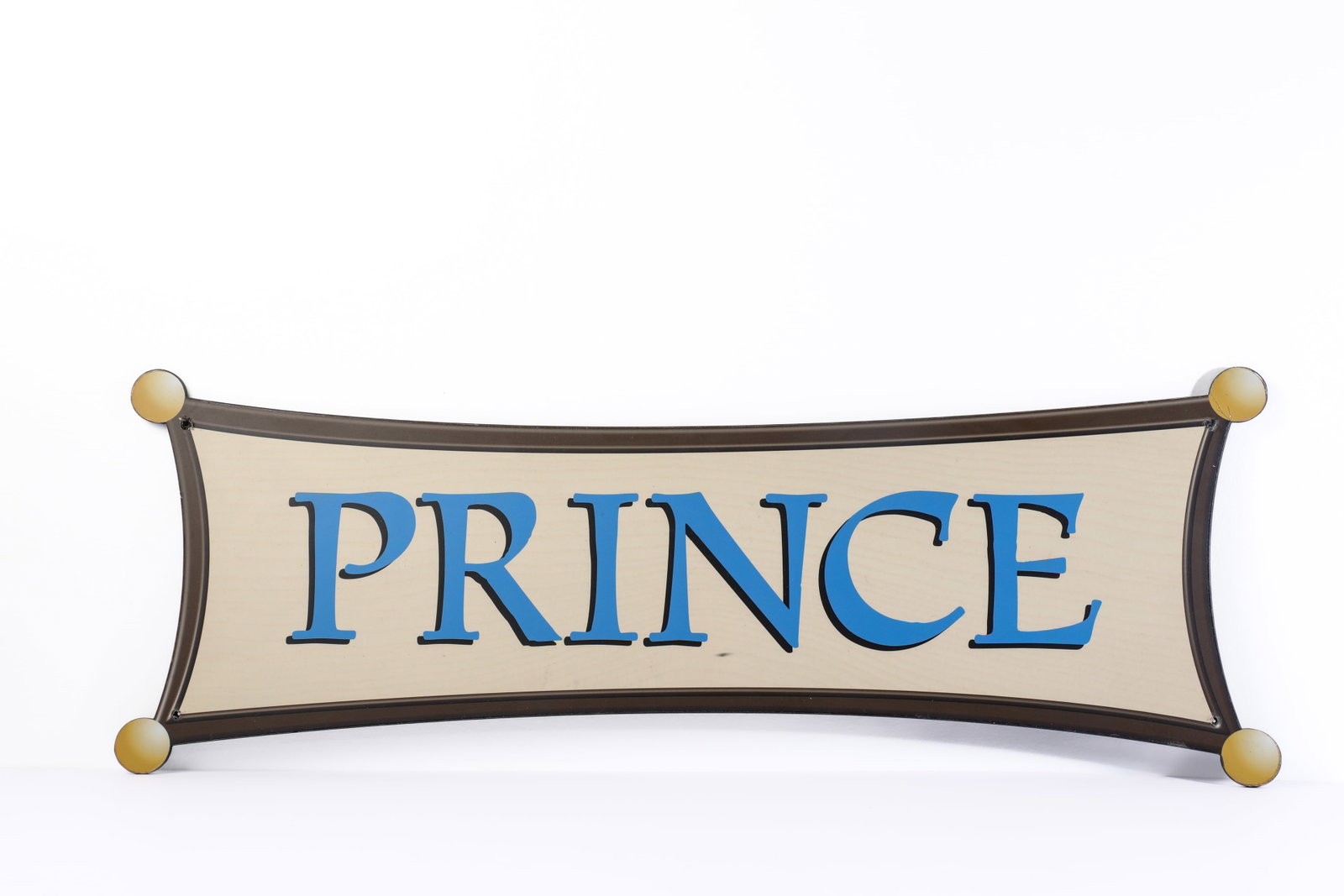 Disneyland - Fantasyland Prince Restroom Sign Plaque (2020s): “A Disneyland guest is the King in our Magic Kingdom.” This fantastic “Prince” sign plaque identified one of the royal restrooms located near the Troubadour Tavern and Fantasyland Thea