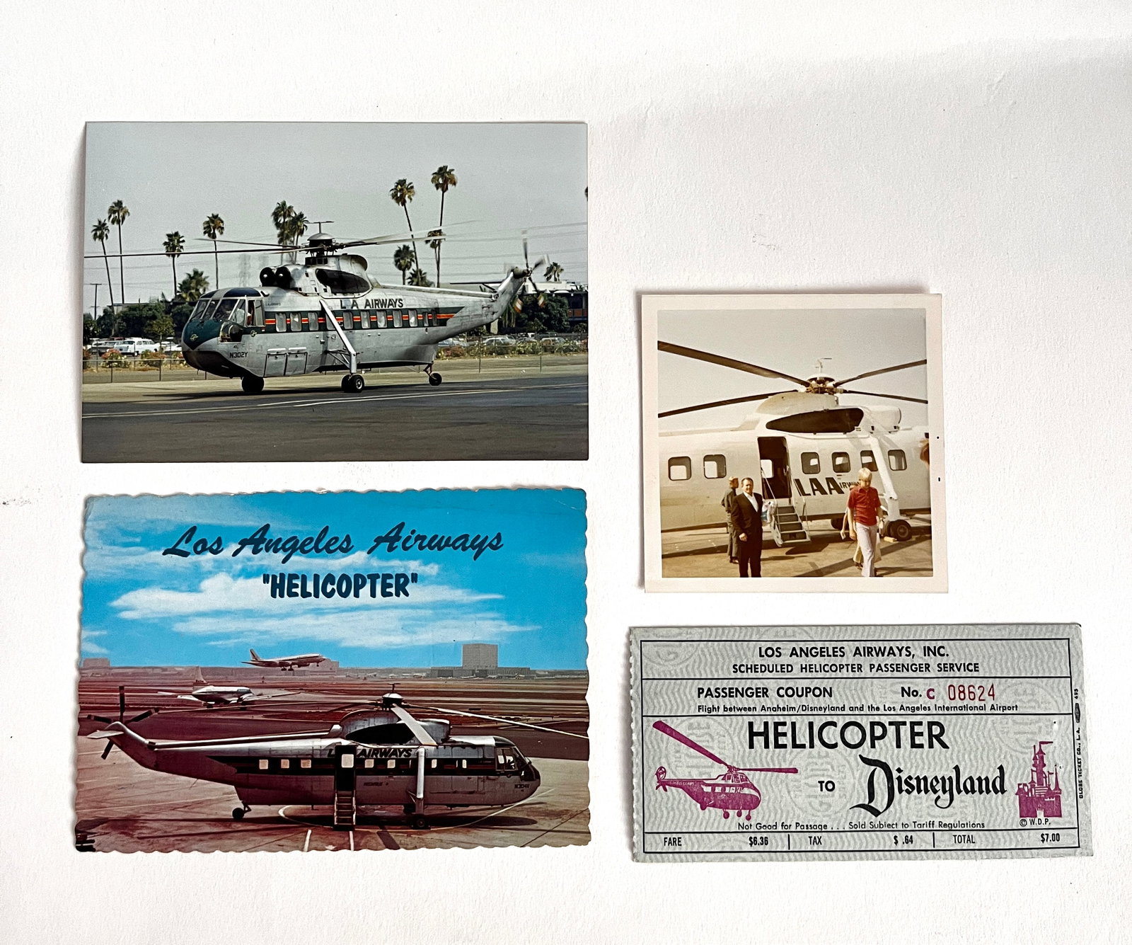 Disneyland Los Angeles Airways Ticket, Post Card and Photo Collection (1960-1970) (1 of 5)