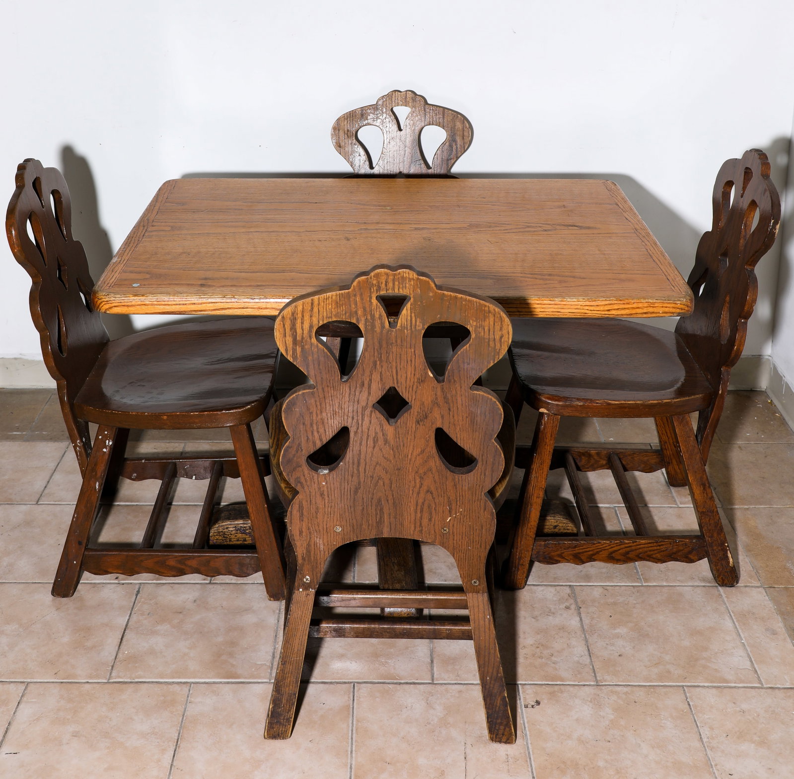 Disneyland - Fantasyland Village Haus 5-Piece Dining Set (Walt Disney, 1983-2017).: “One night a long time ago, my travels took me to a quaint little village…” Like some woodcarving creation of Geppetto’s, comes this magical five-piece dining set from Village Haus Restaur