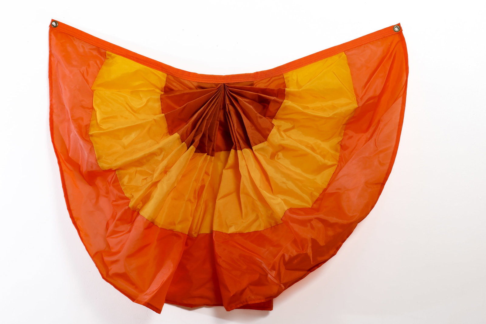 Disneyland - “Halloween Time” Park-Used Decorative Bunting (1990s-2010s).: This instant instantly recognizable, scalloped valance bunting is one of the tell-tale signs that autumn has arrived at Disneyland Resort! The orange-and-yellow palette drapes and adorns the façades 