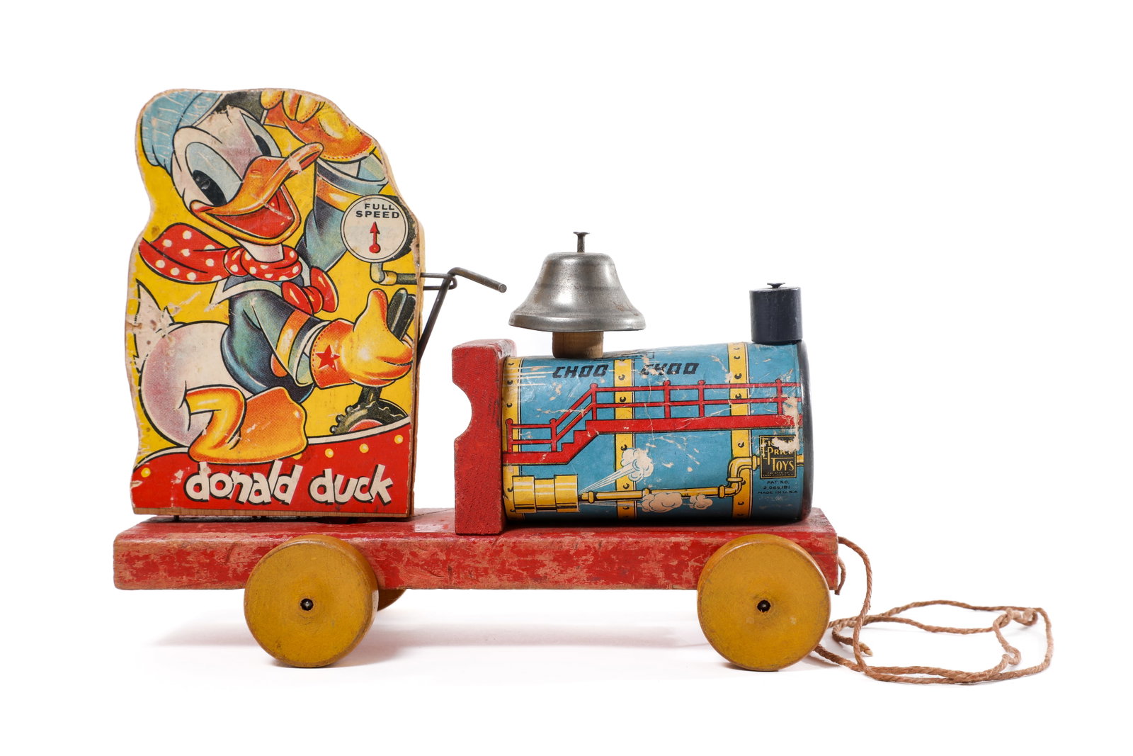 Fisher-Price Donald Duck Choo Choo Pull Toy #450 (Walt Disney, 1942-1947) (1 of 4)