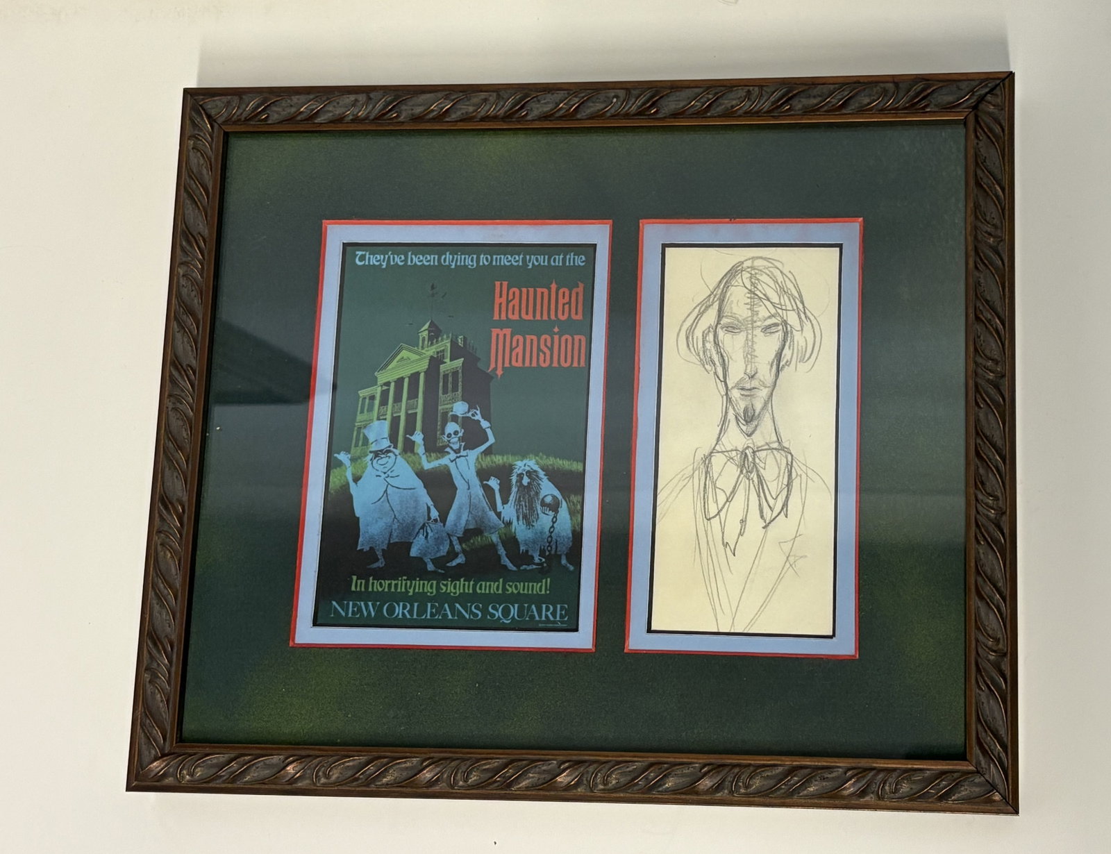 Marc Davis Hand-Drawn Haunted Mansion Male Ghost Concept Art.: (Disneyland, c. 1964) This is an incredibly rare concept drawing by Imagineer and Disney Legend Marc Davis, that depicts one of the male ghost characters within the Haunted Mansion at Disneyland. This